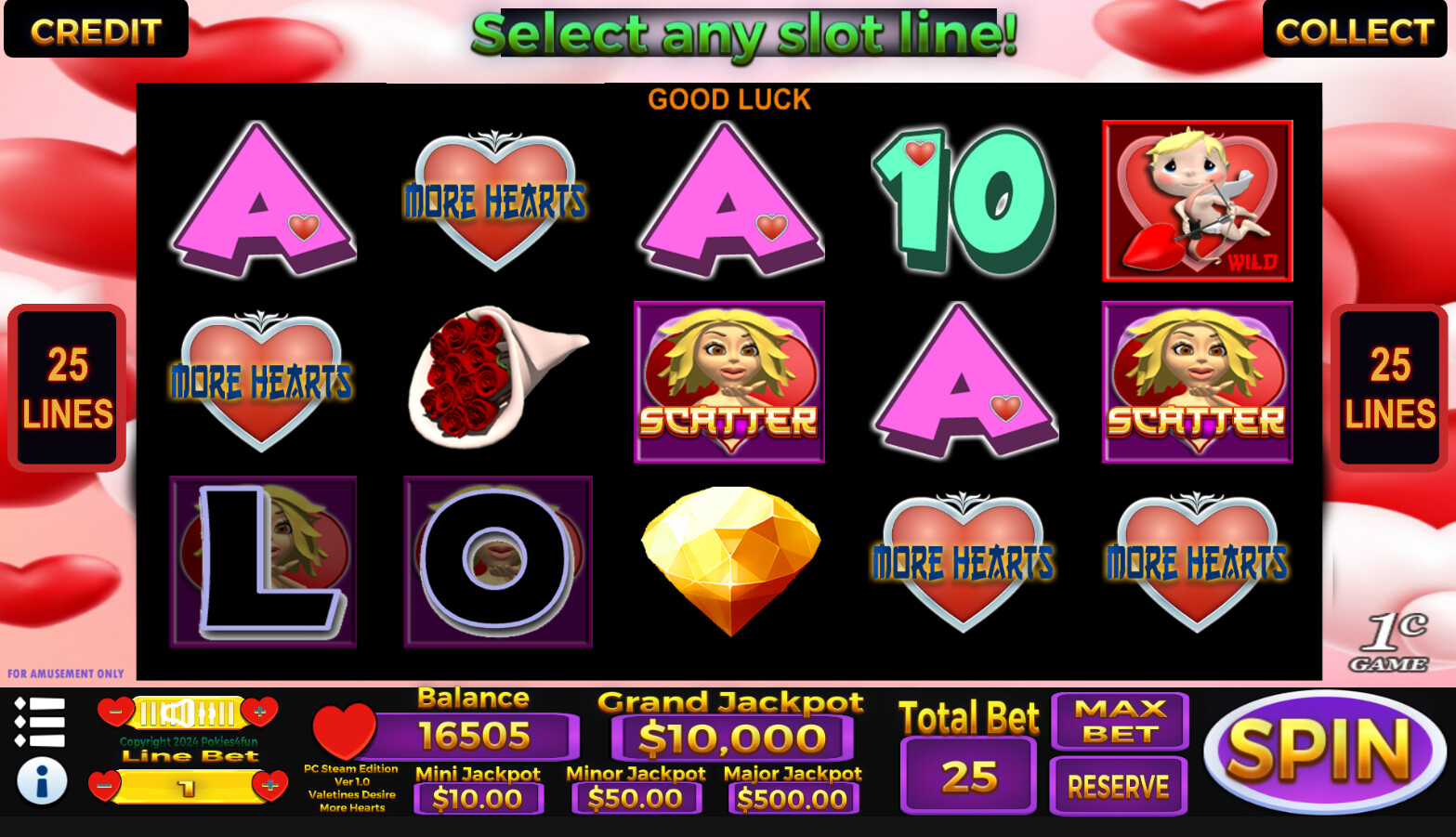 Valentines Desire - Casino Slot Simulations screenshot 2