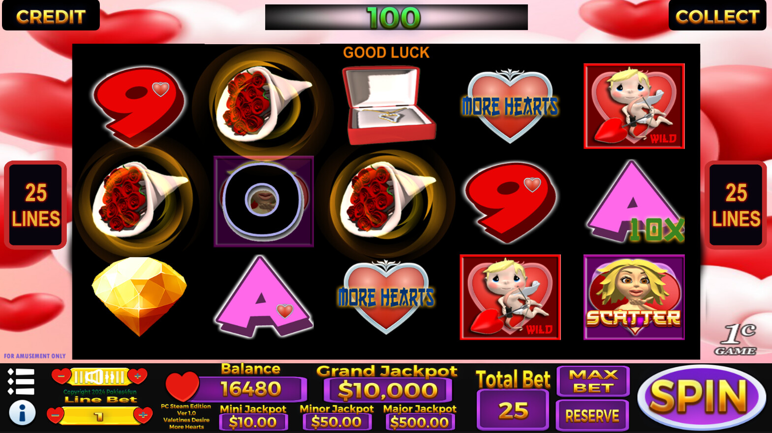 Valentines Desire - Casino Slot Simulations screenshot 3