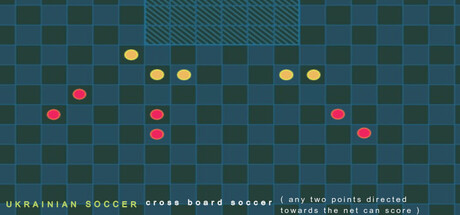 Cover art from Ukrainian Soccer  ( any two points directed towards the net can score )