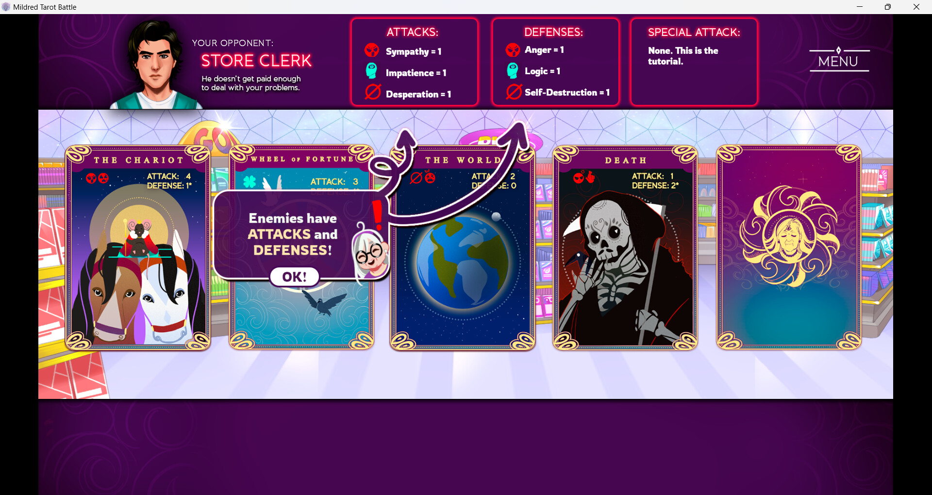 Mildred's Tarot Battle screenshot 5