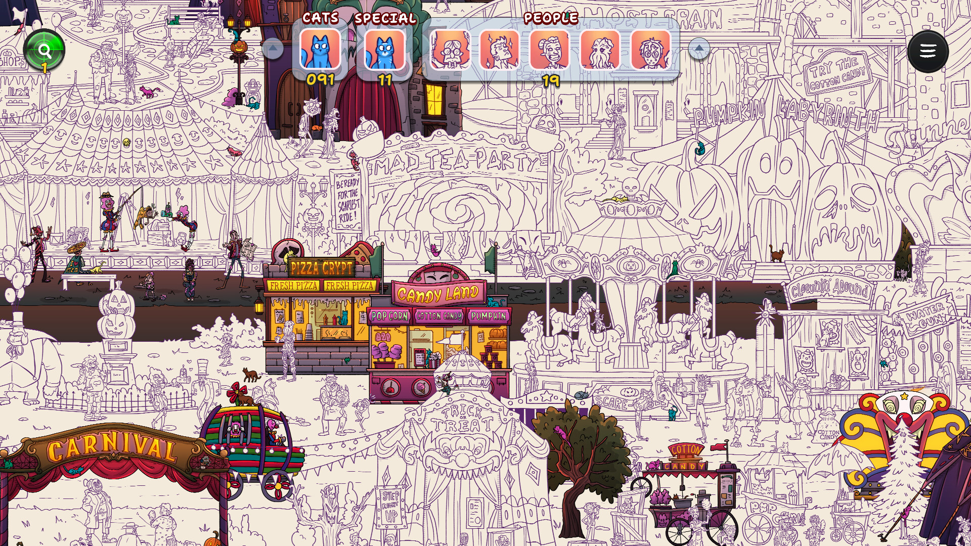 Hidden Cats in Spooky Carnival screenshot 2