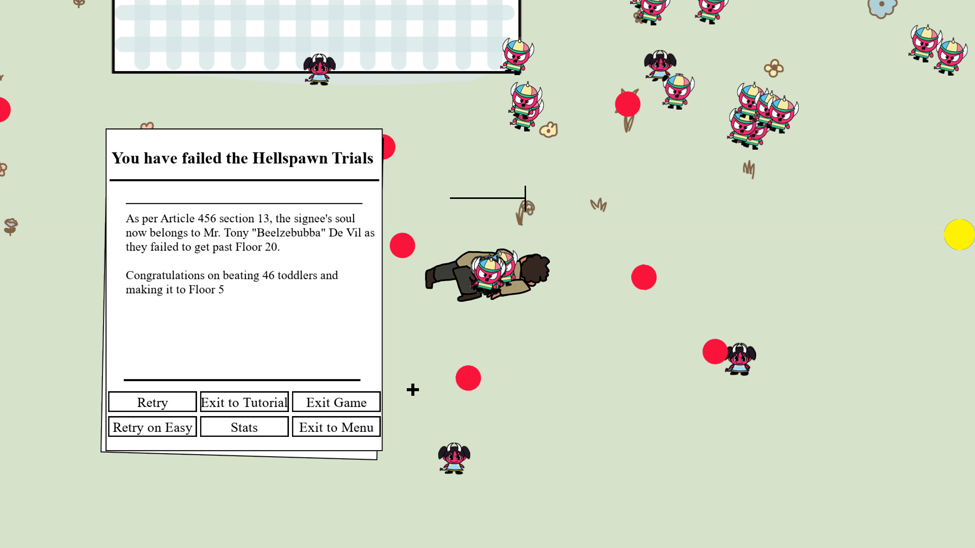 Hellspawn Trials: how many toddlers can you beat in a fight? screenshot 2