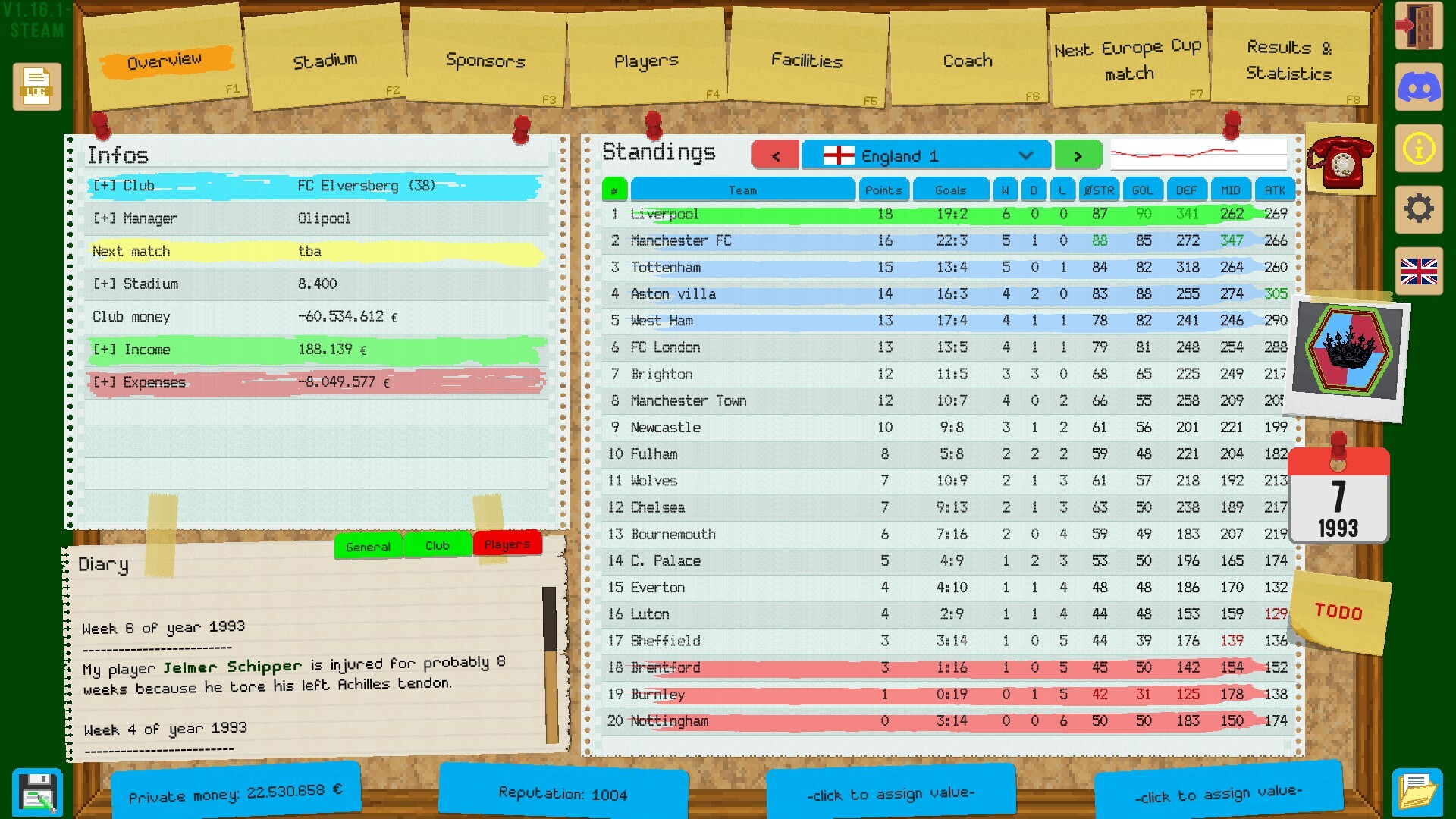 Boeckham's Football Manager screenshot 5