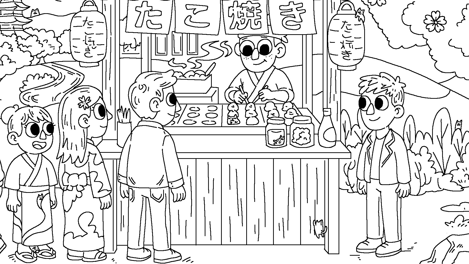 100 Cats Lost in Japan 2 Find & Color screenshot 4