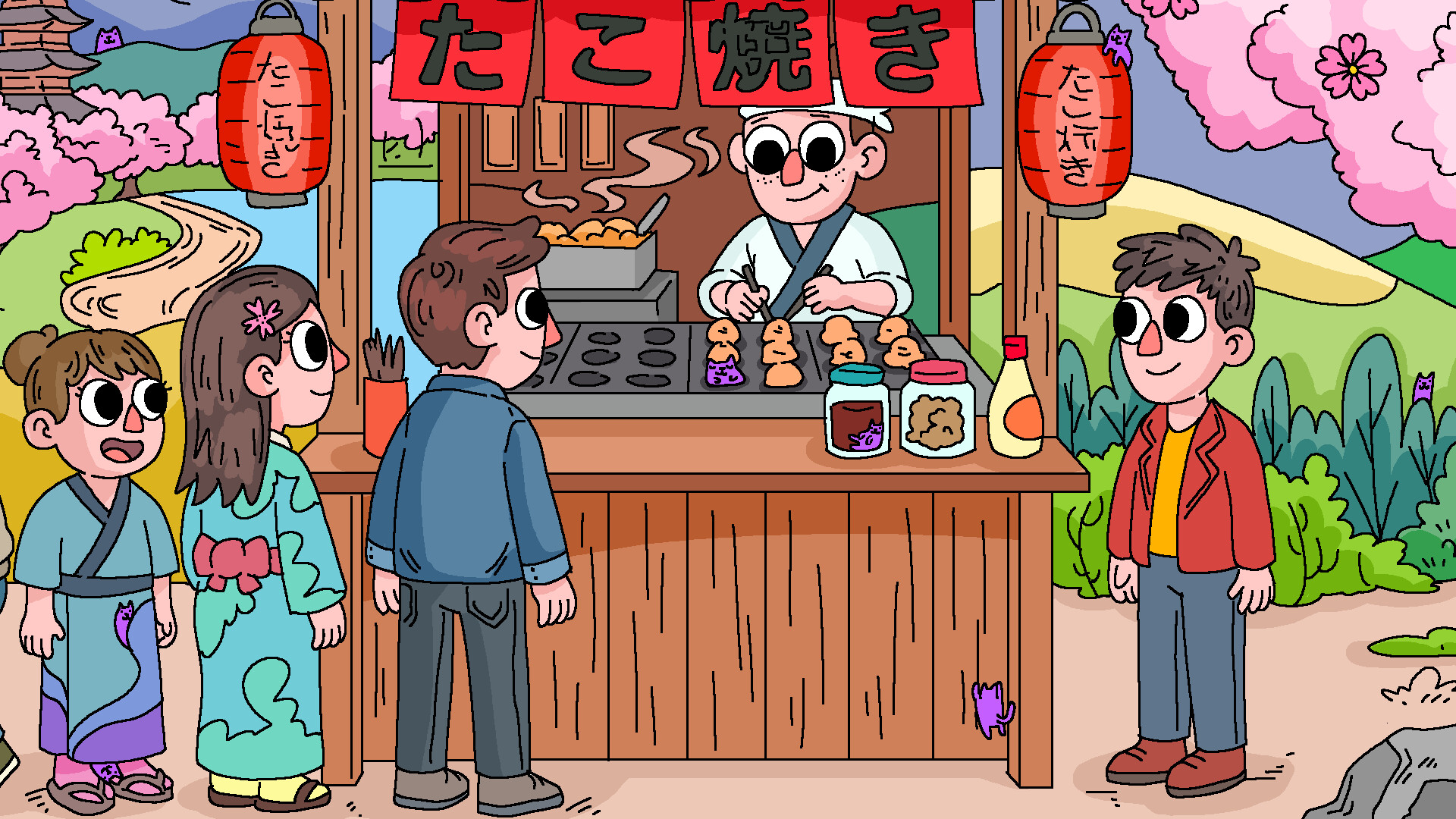 100 Cats Lost in Japan 2 Find & Color screenshot 5