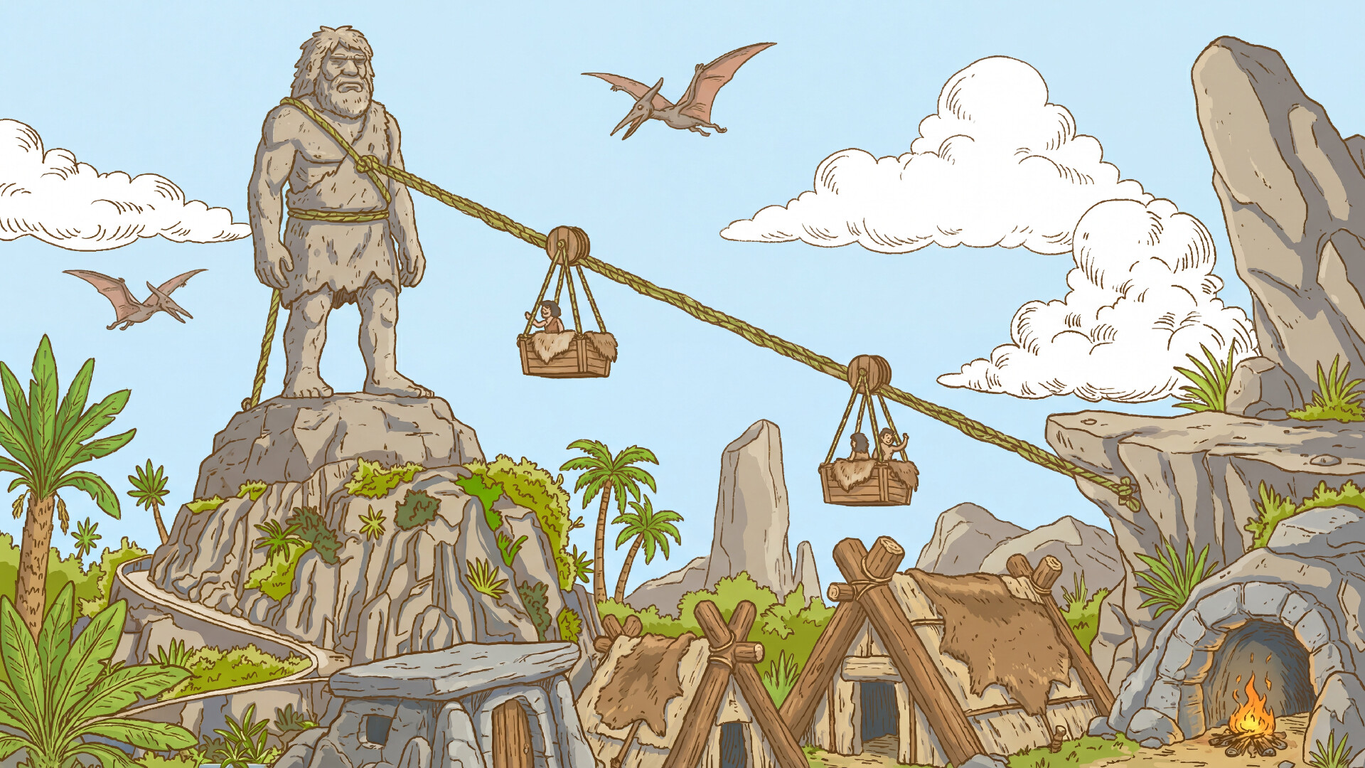 999 Hidden Cats: Stone Age Together screenshot 1