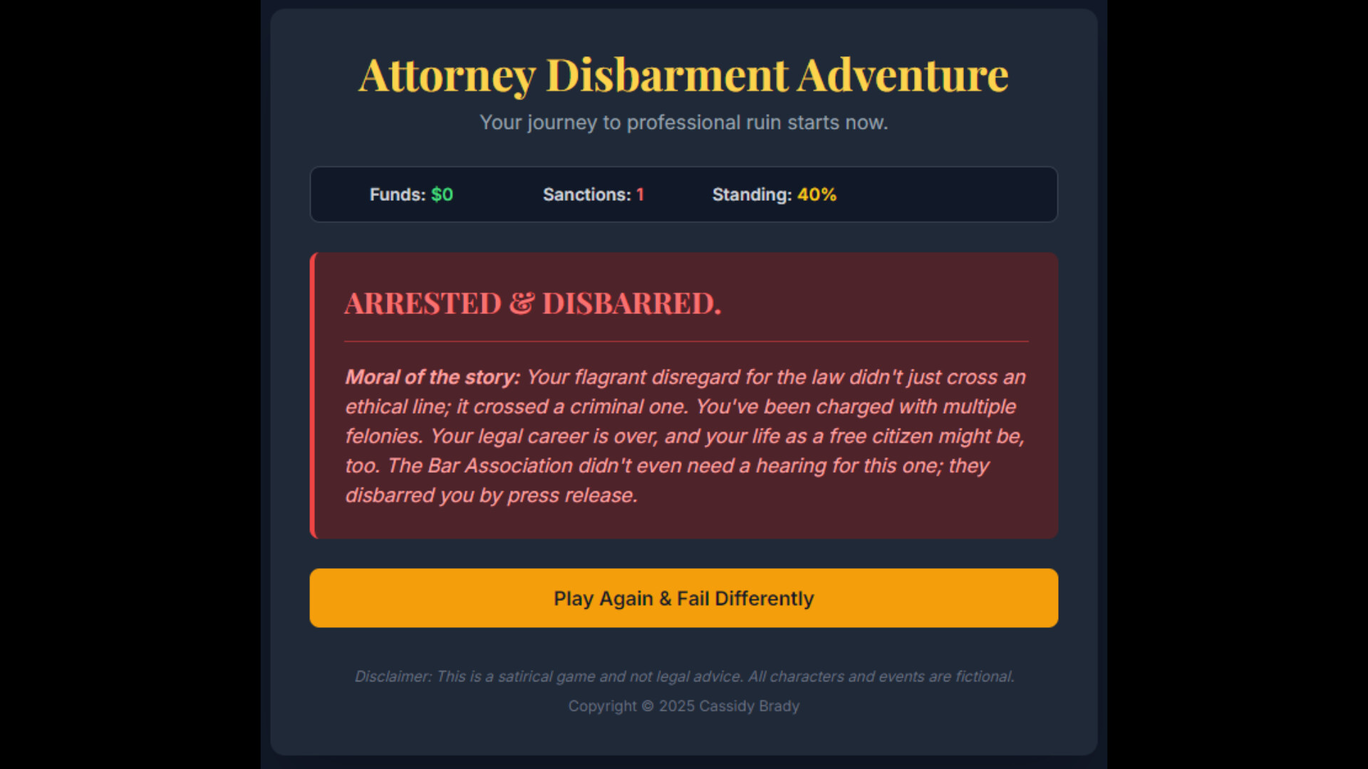 Attorney Disbarment Adventure trailer