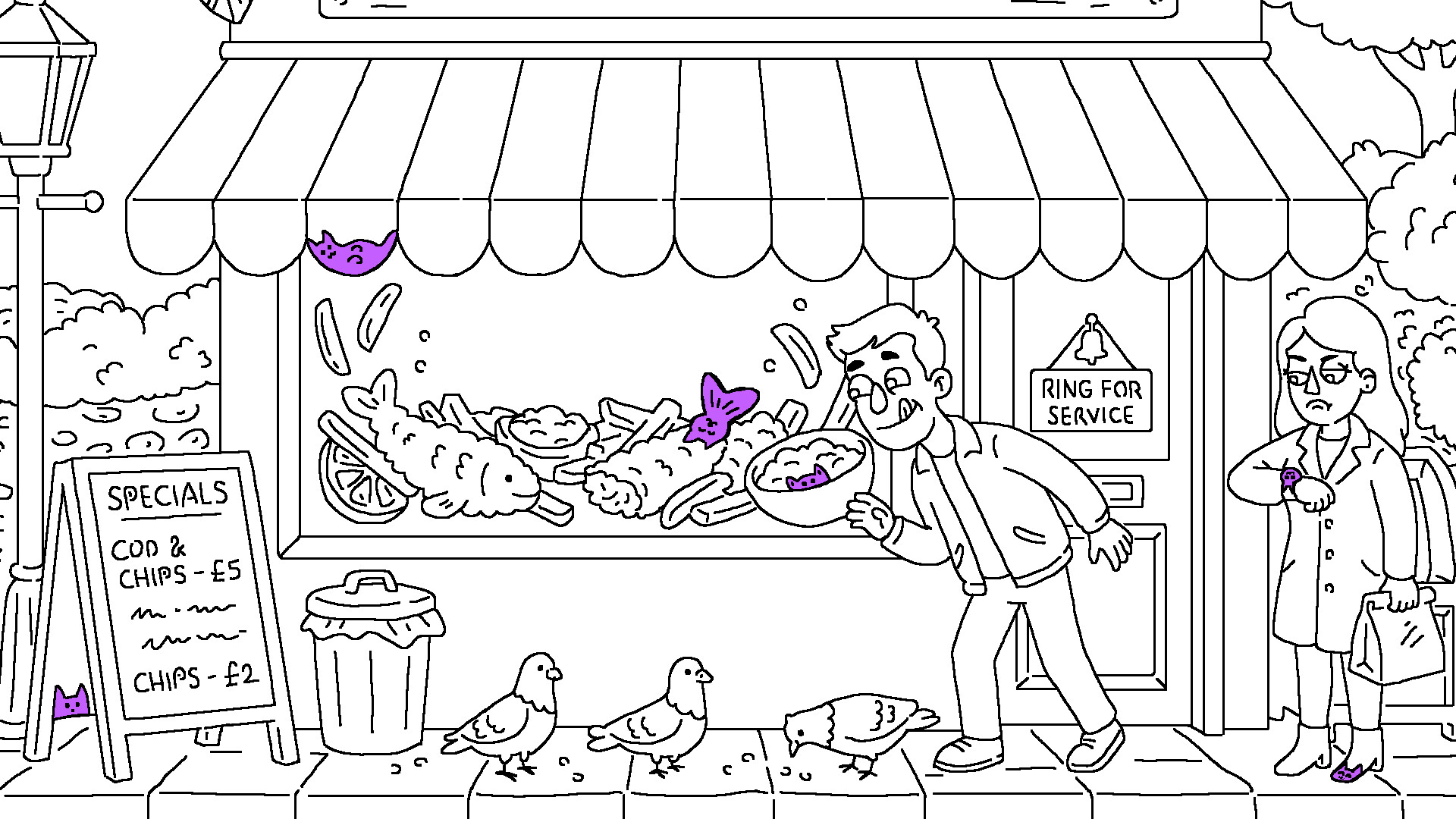 100 Cats Lost In England 2 Find & Color screenshot 2