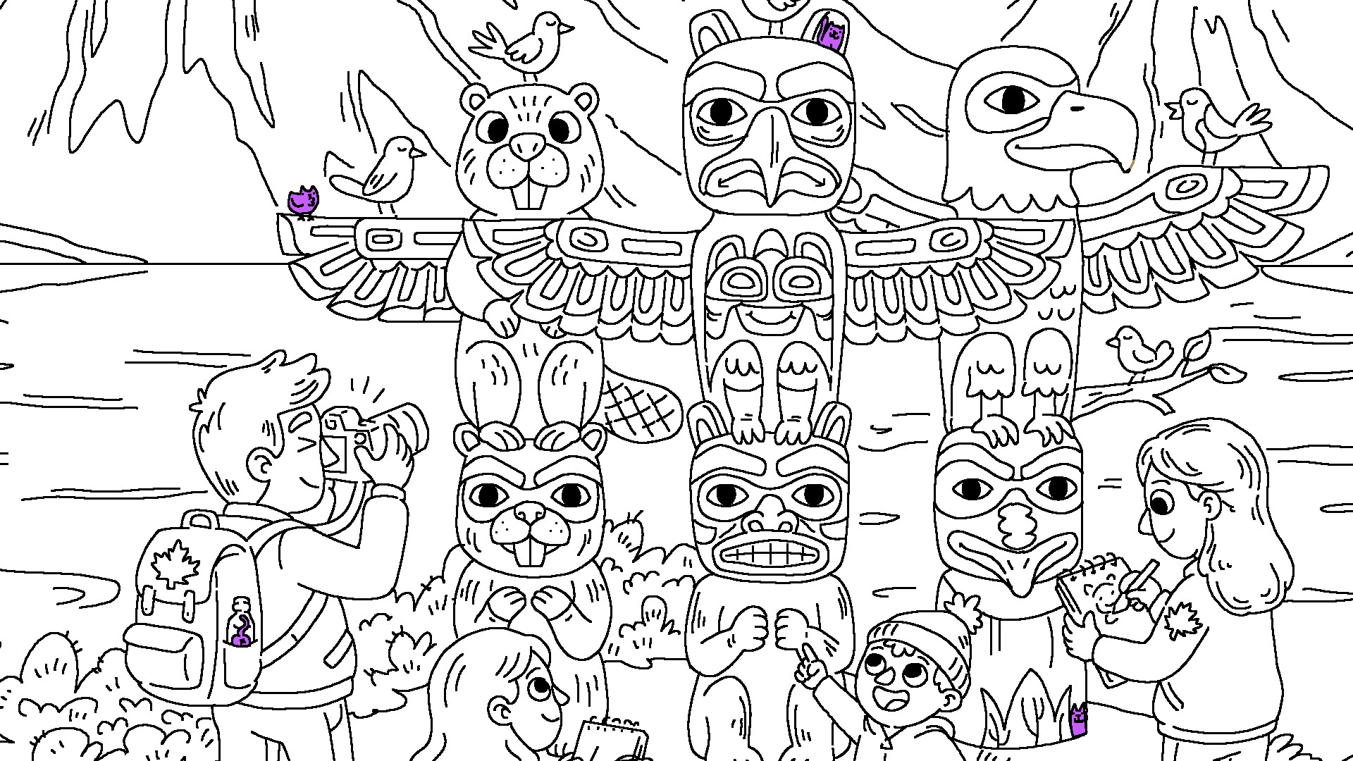 100 Cats Lost in Canada 2 Find & Color screenshot 2