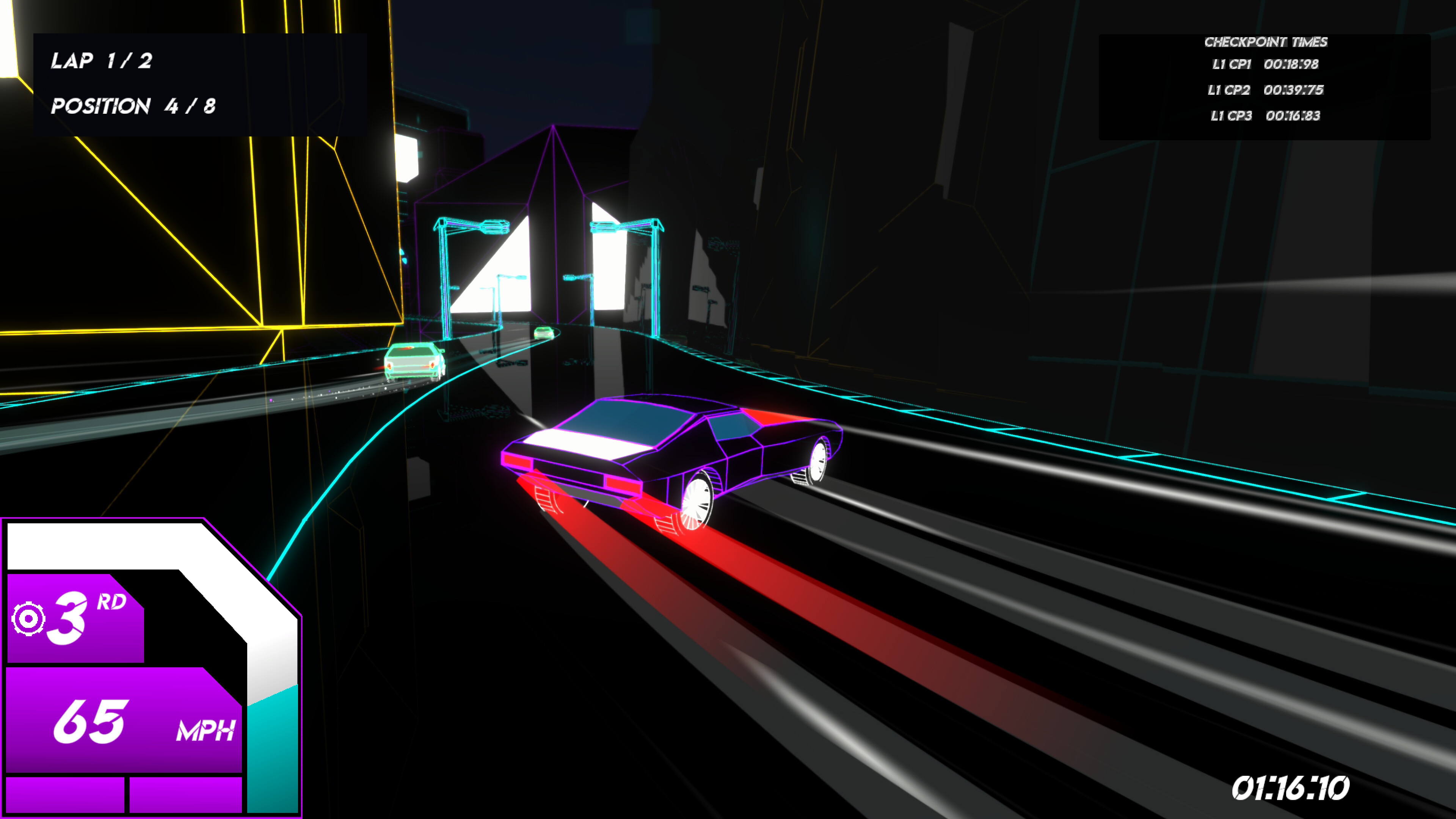 Wireframe: Racing screenshot 1