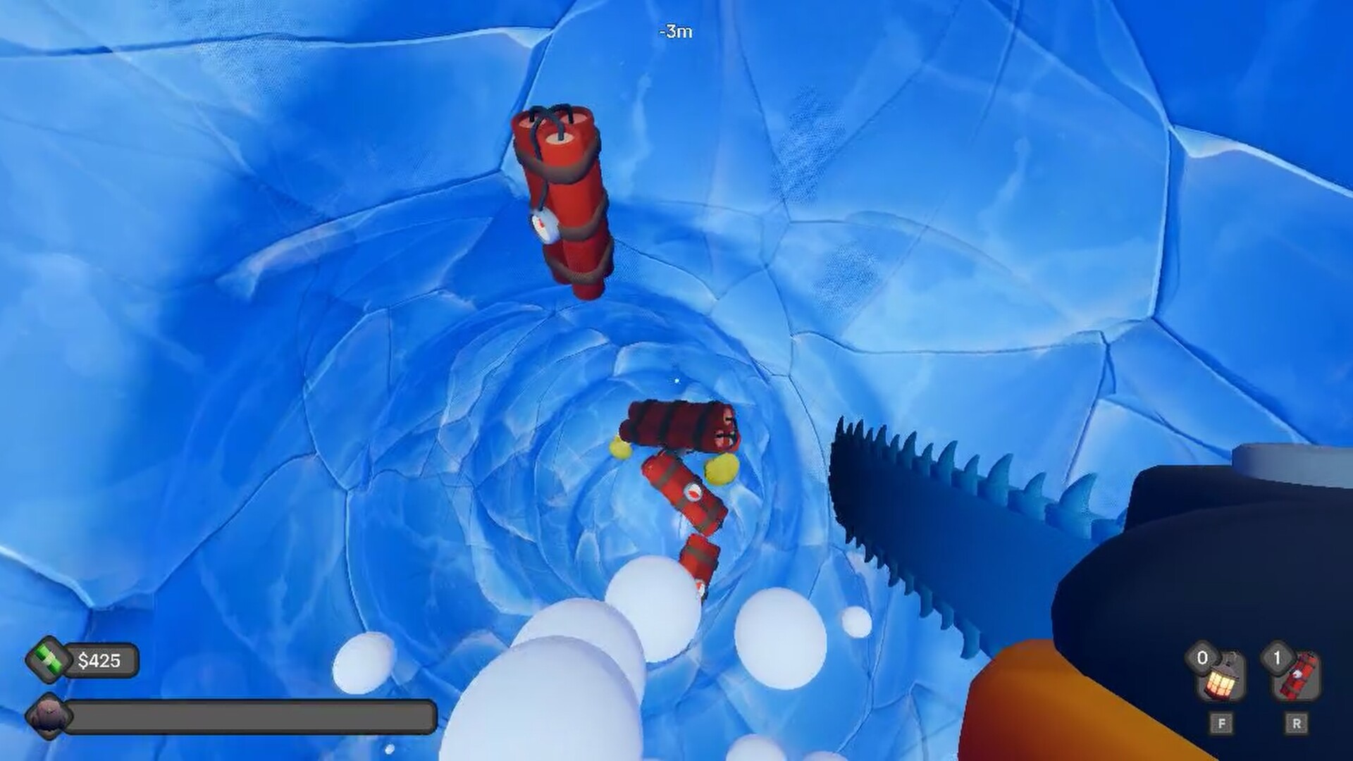 Digging A Hole In Ice With A Chainsaw screenshot 4