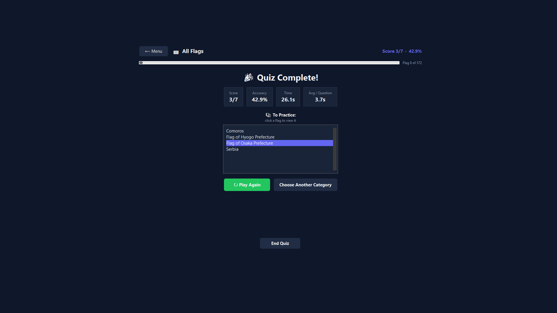 Ethan's Flag Quiz Game screenshot 4