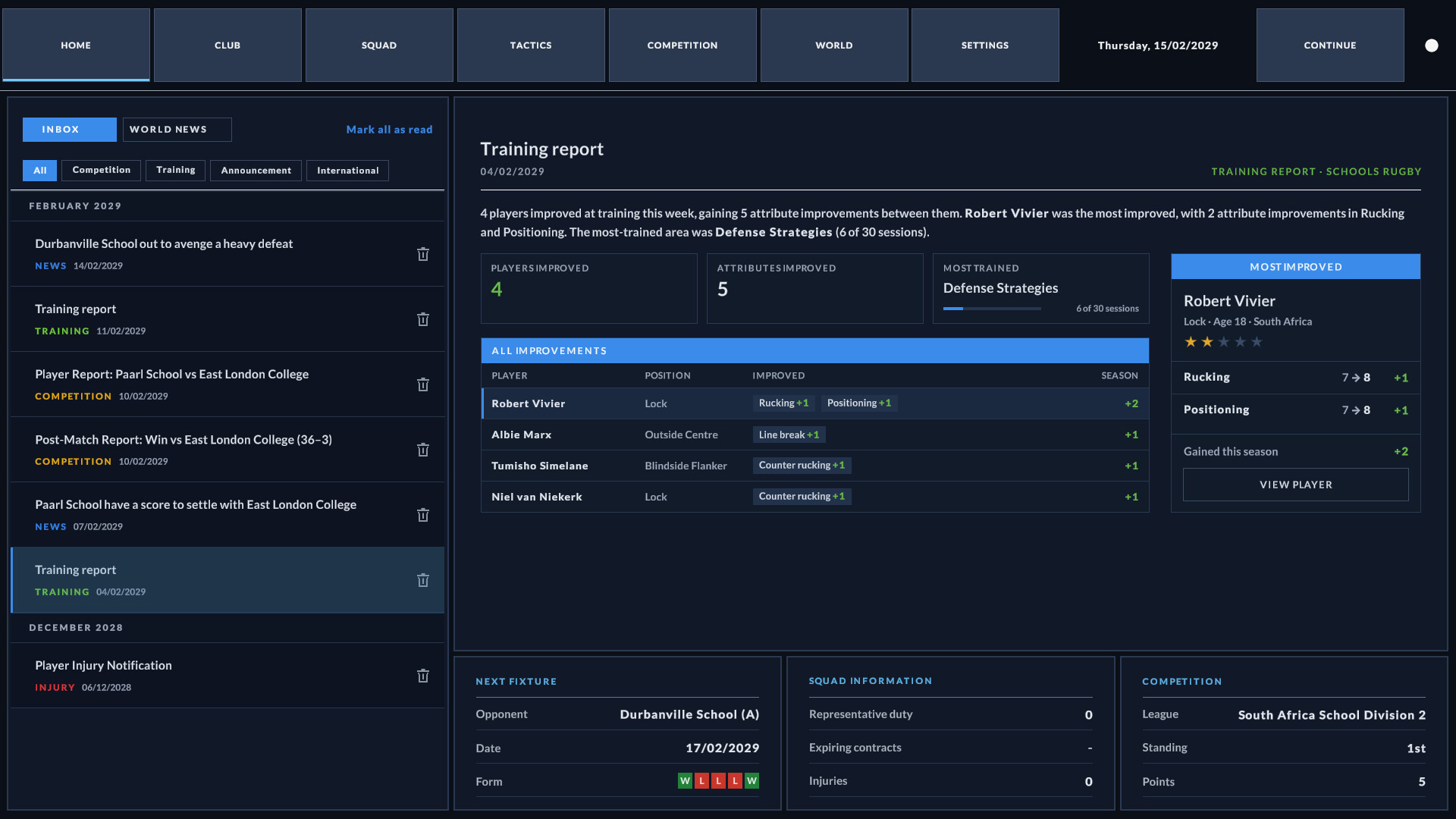 Rugby Career Manager screenshot 4