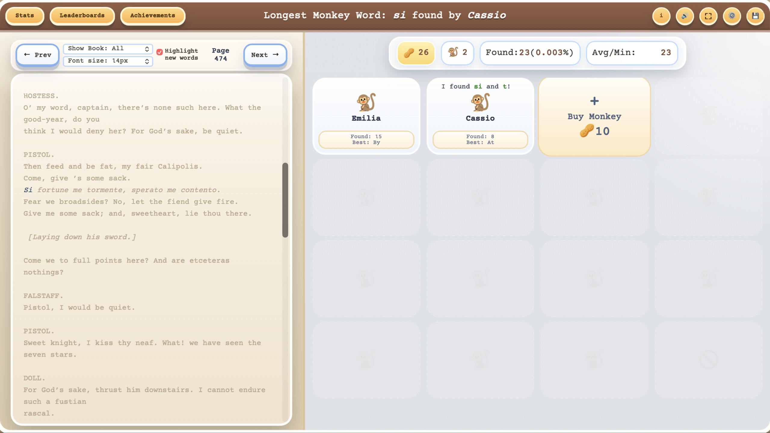 Simian Shakespeare screenshot 2