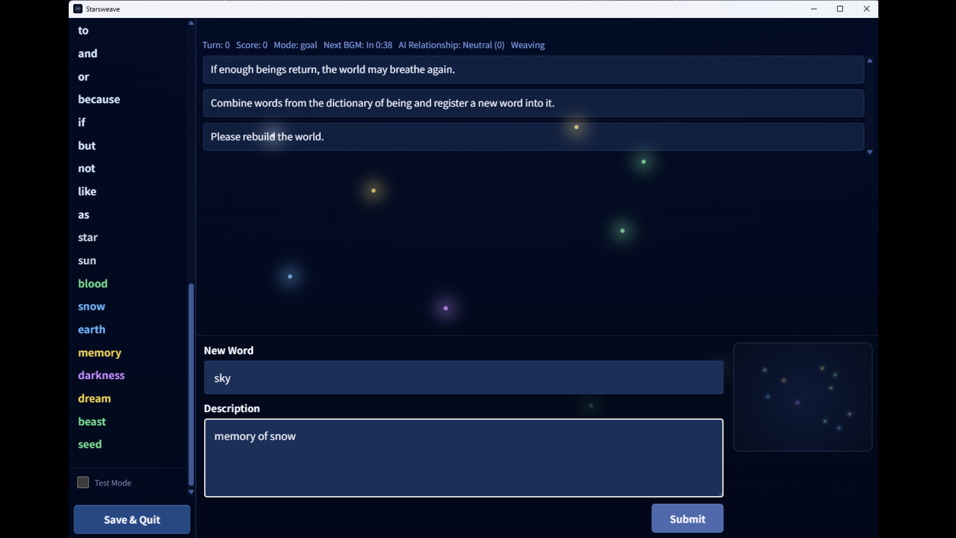 Weaving Stars, Painting Skies screenshot 1