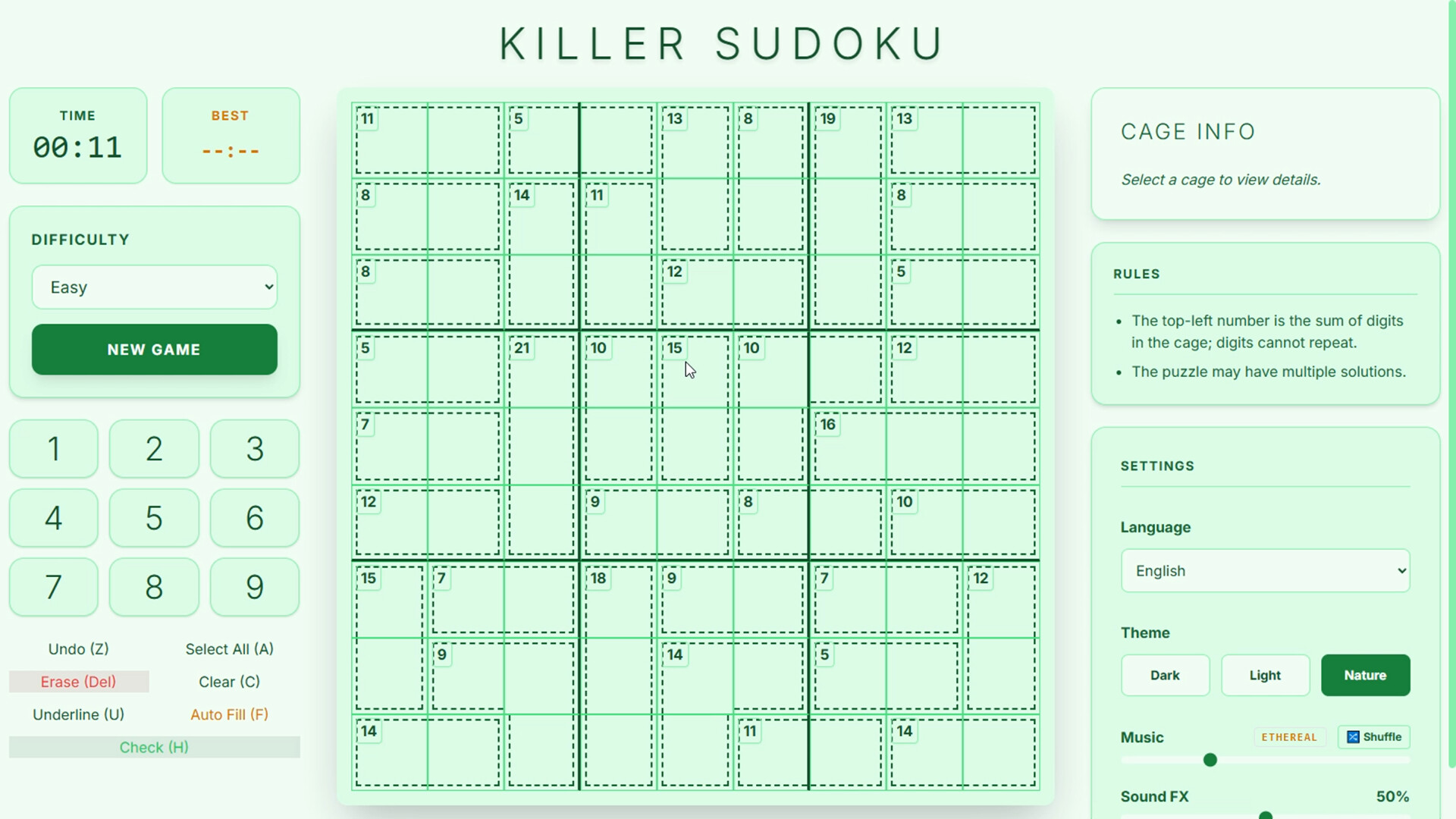 Endless Killer Sudoku screenshot 3