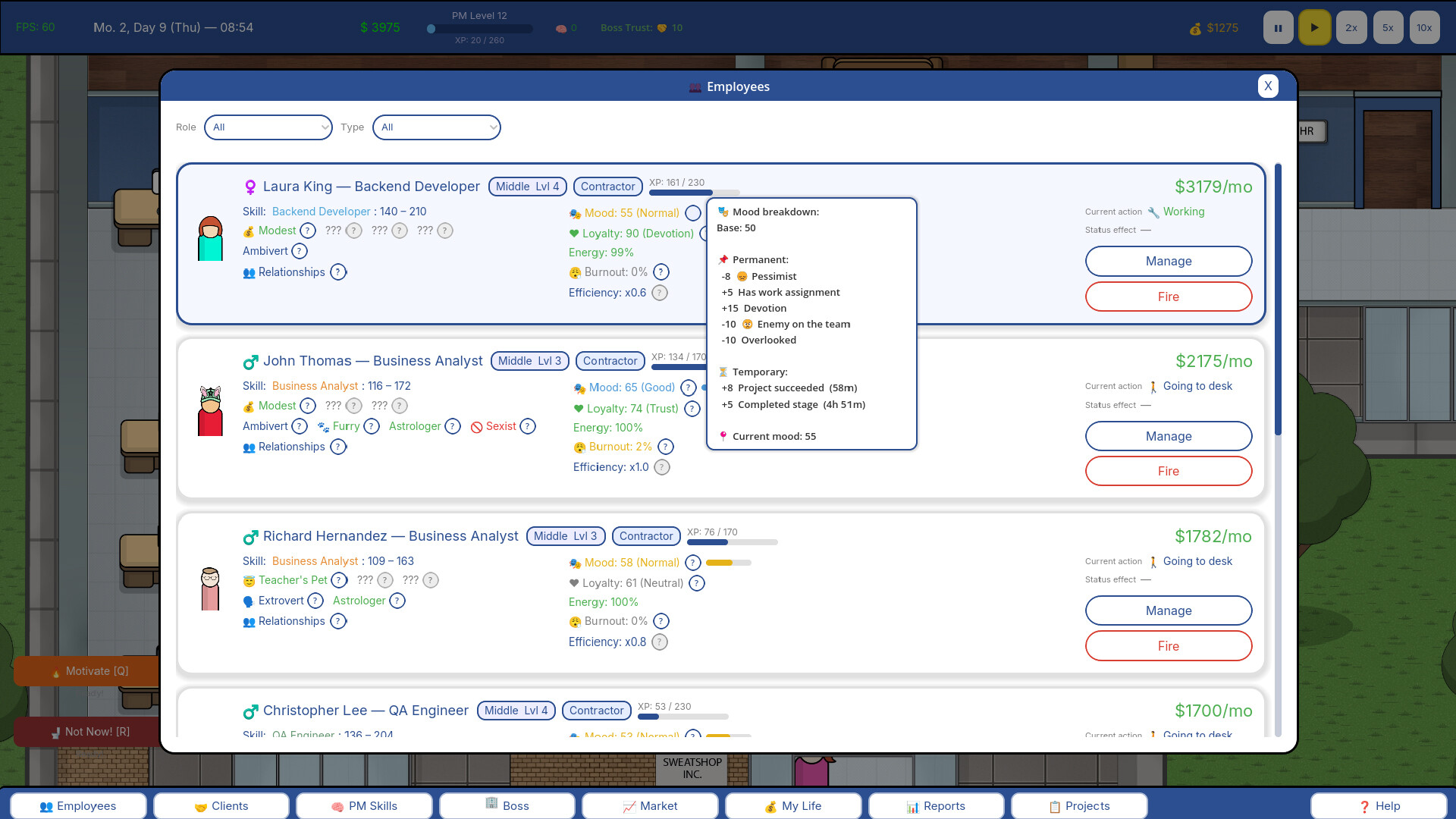 Project manager SIM screenshot 3