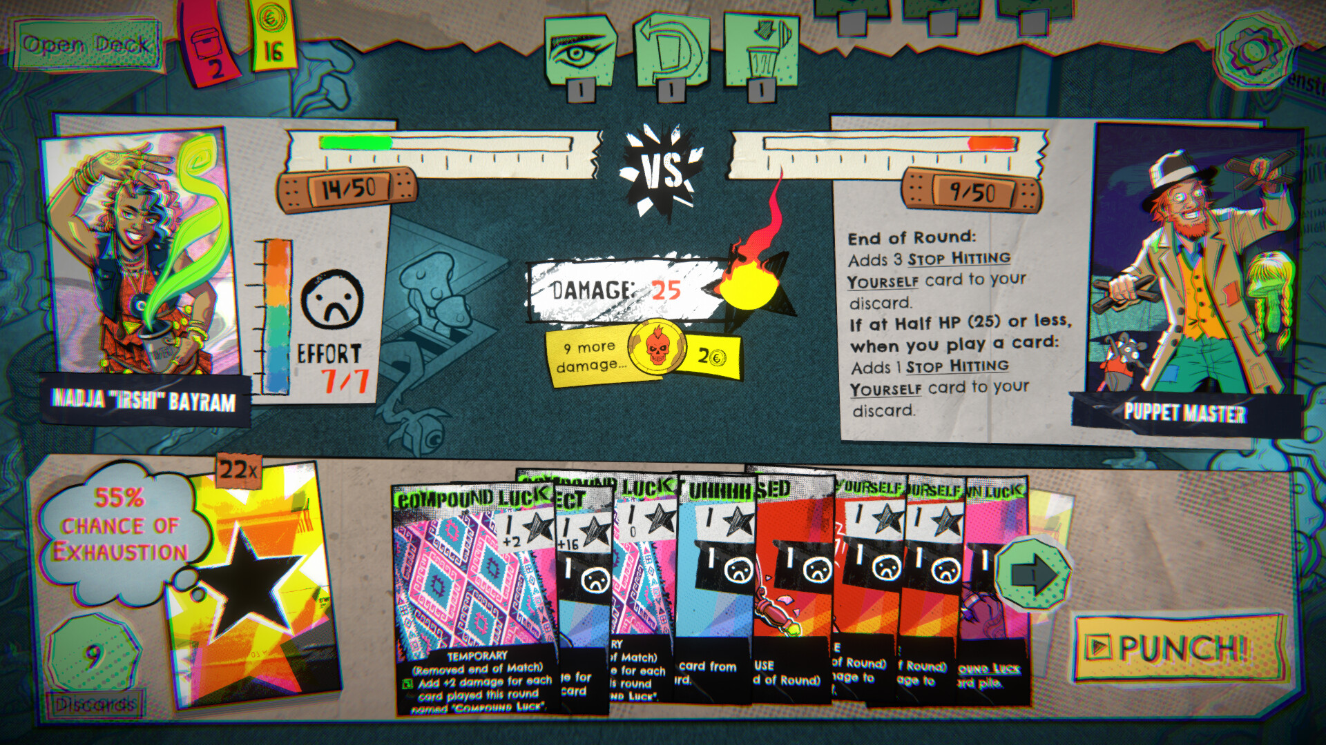 Lucky Punk: a push your luck Deckbuilder screenshot 2