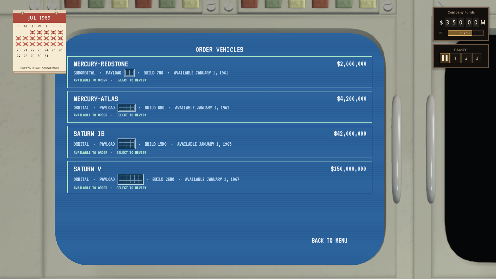 Launch Window: 1961 screenshot 4