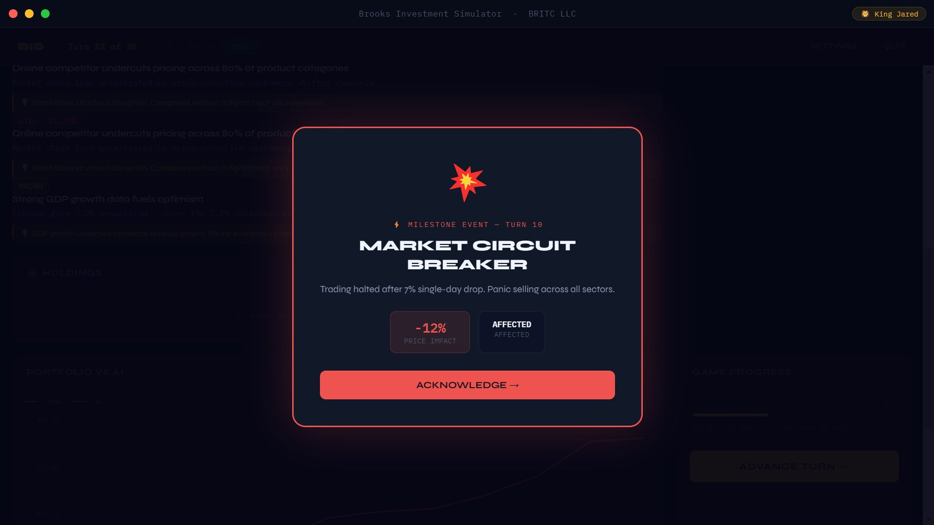 Brooks Investment Simulator screenshot 2