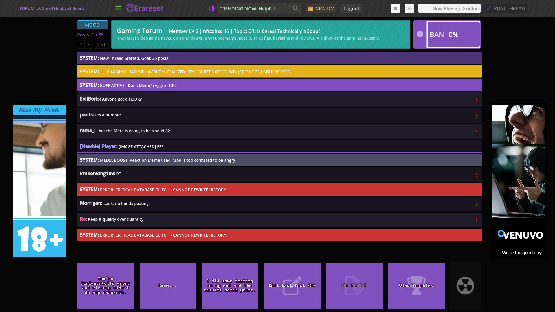 Erareset: Rogue Forum screenshot 2