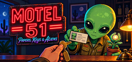 Cover art from Motel 51: Papers, Keys & Aliens