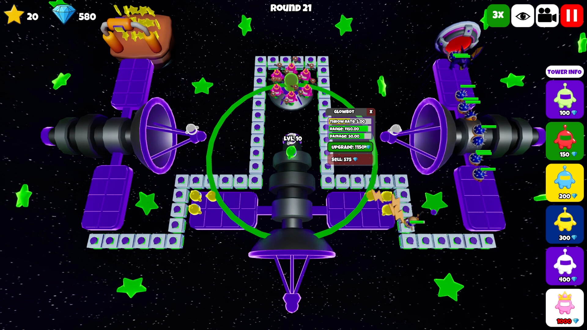 Glowbot Tower Defense trailer