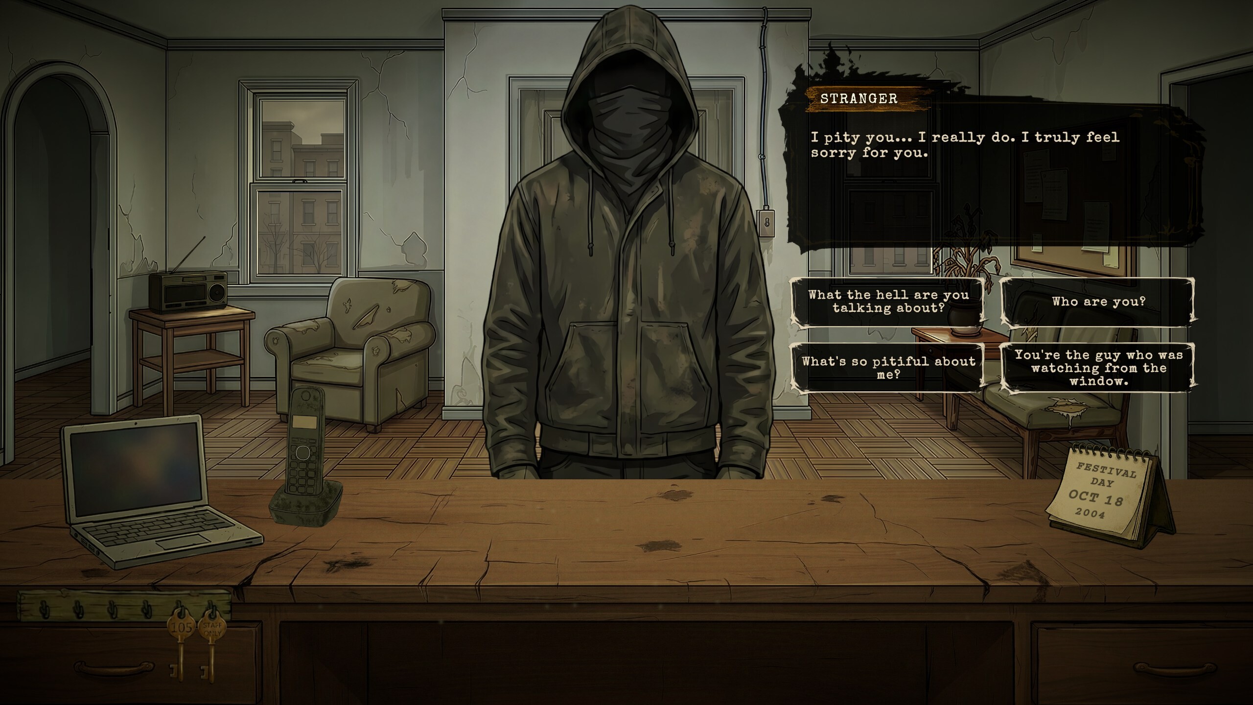 Behind Room 102 trailer