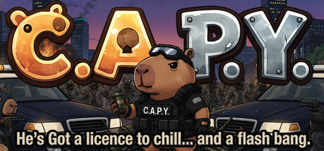 Cover art from C.A.P.Y. He's got a licence to chill... and a flashbang