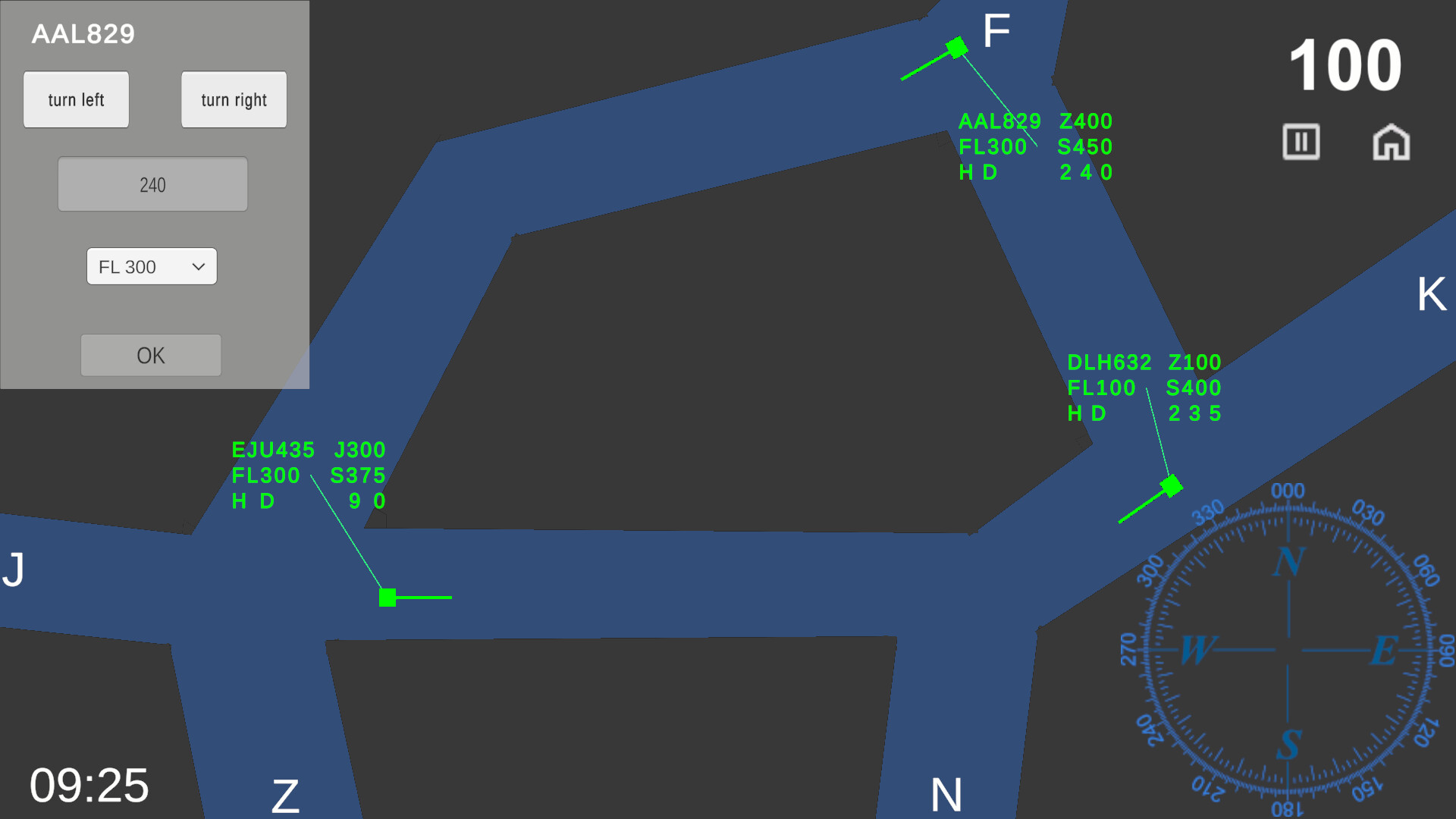 Radar ATC simulator screenshot 3