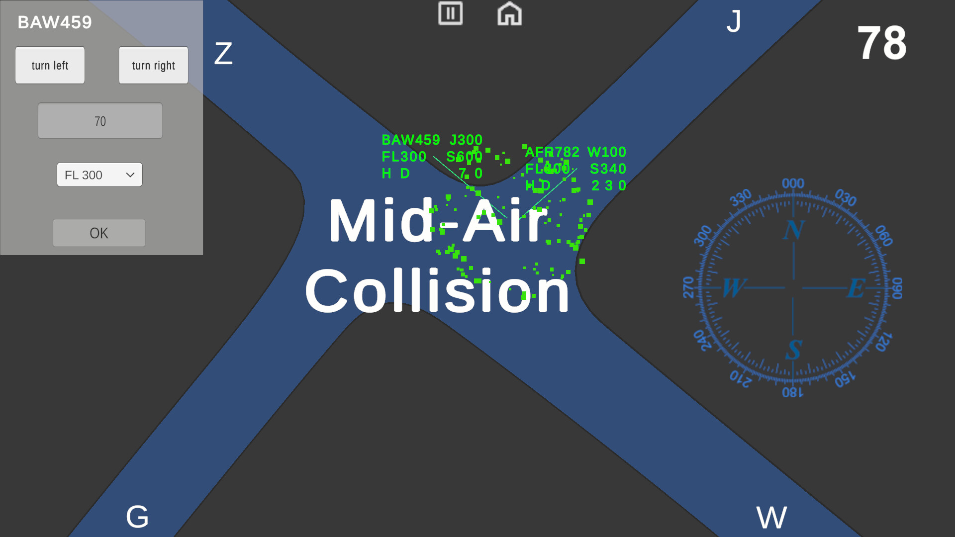 Radar ATC simulator screenshot 4