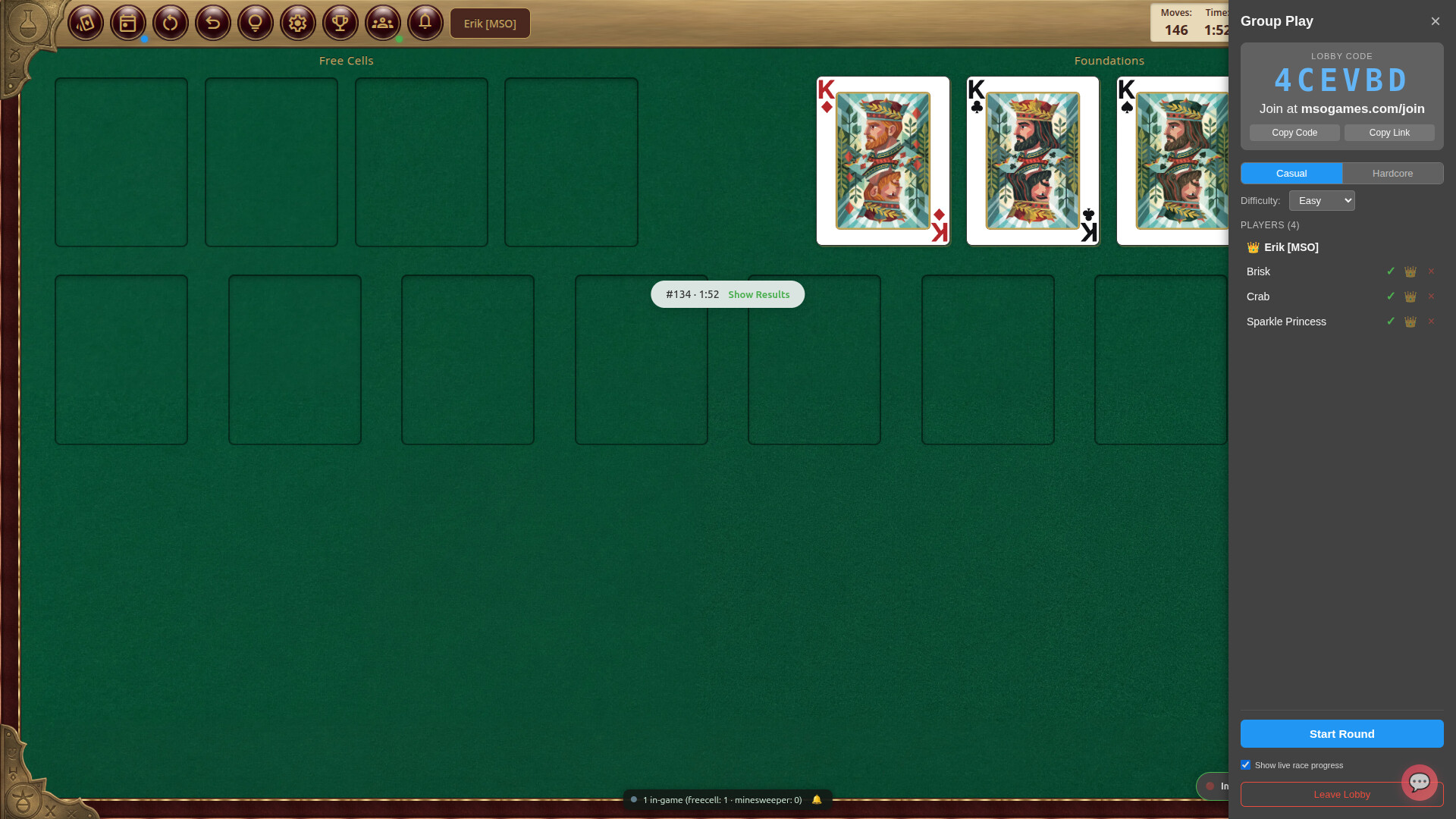MSO FreeCell Arena screenshot 3