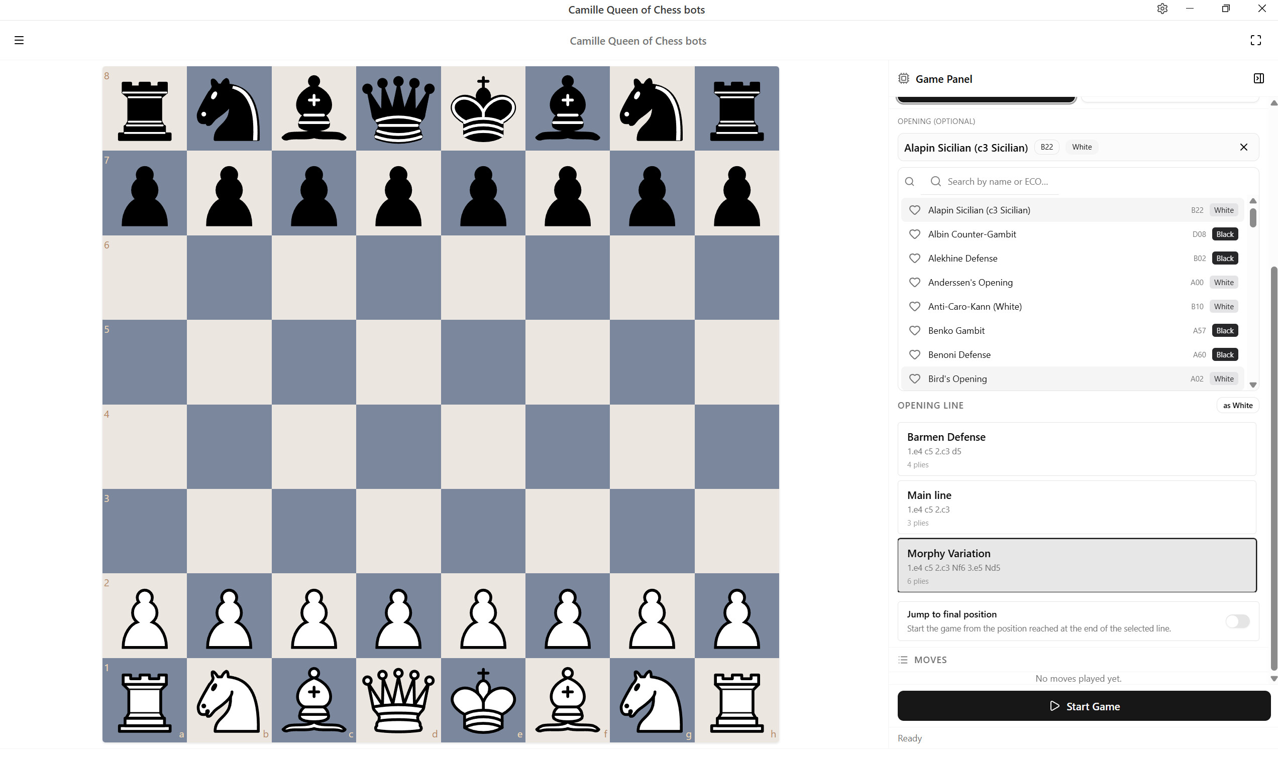 Camille Queen of Chess bots screenshot 4