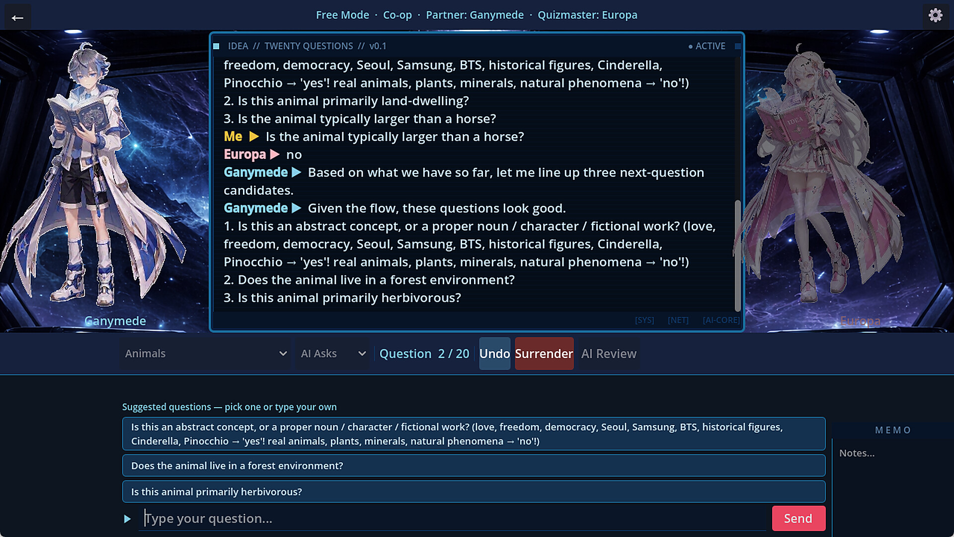 IDEA:20Q screenshot 2