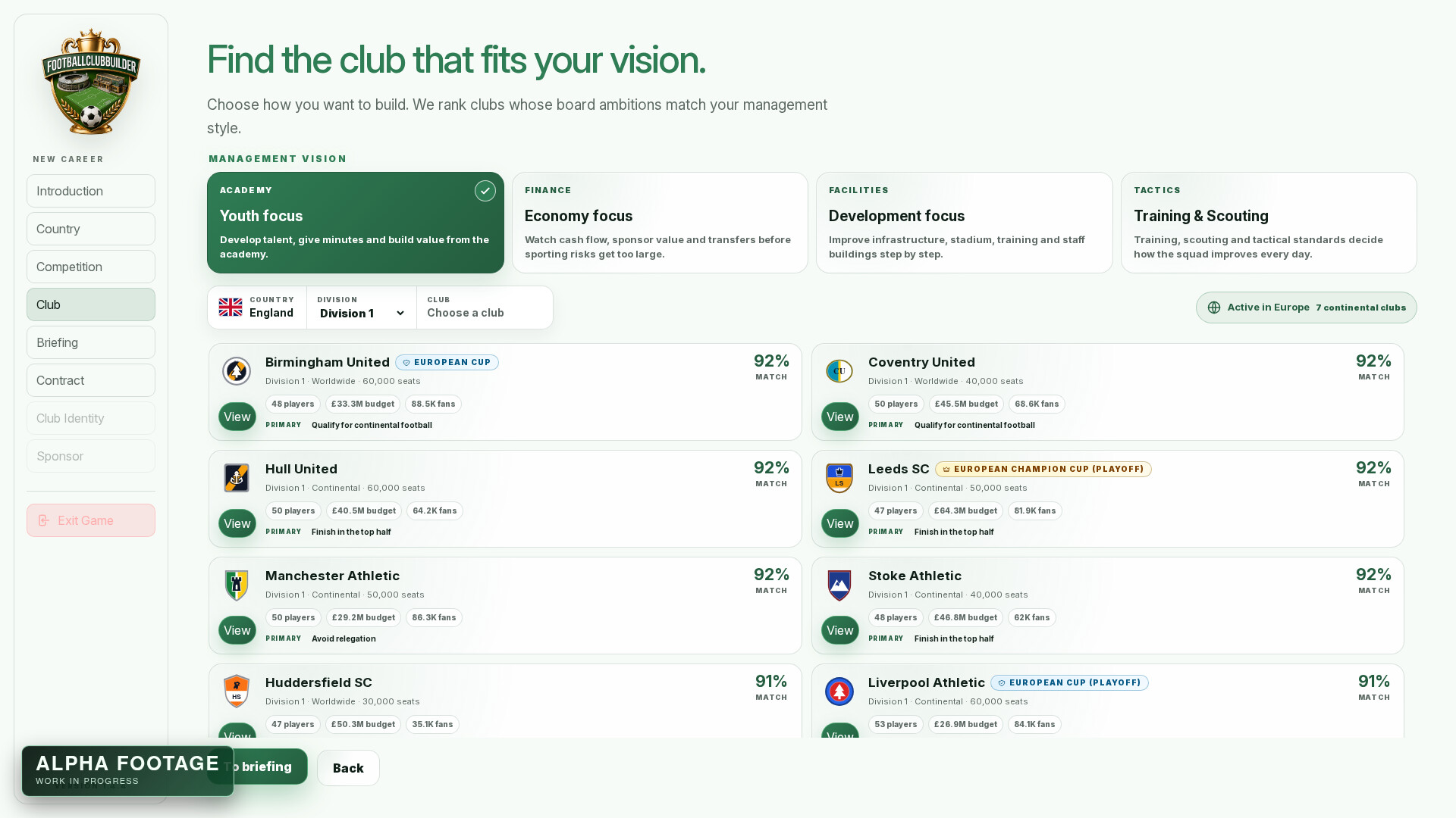 Football Club Builder screenshot 2