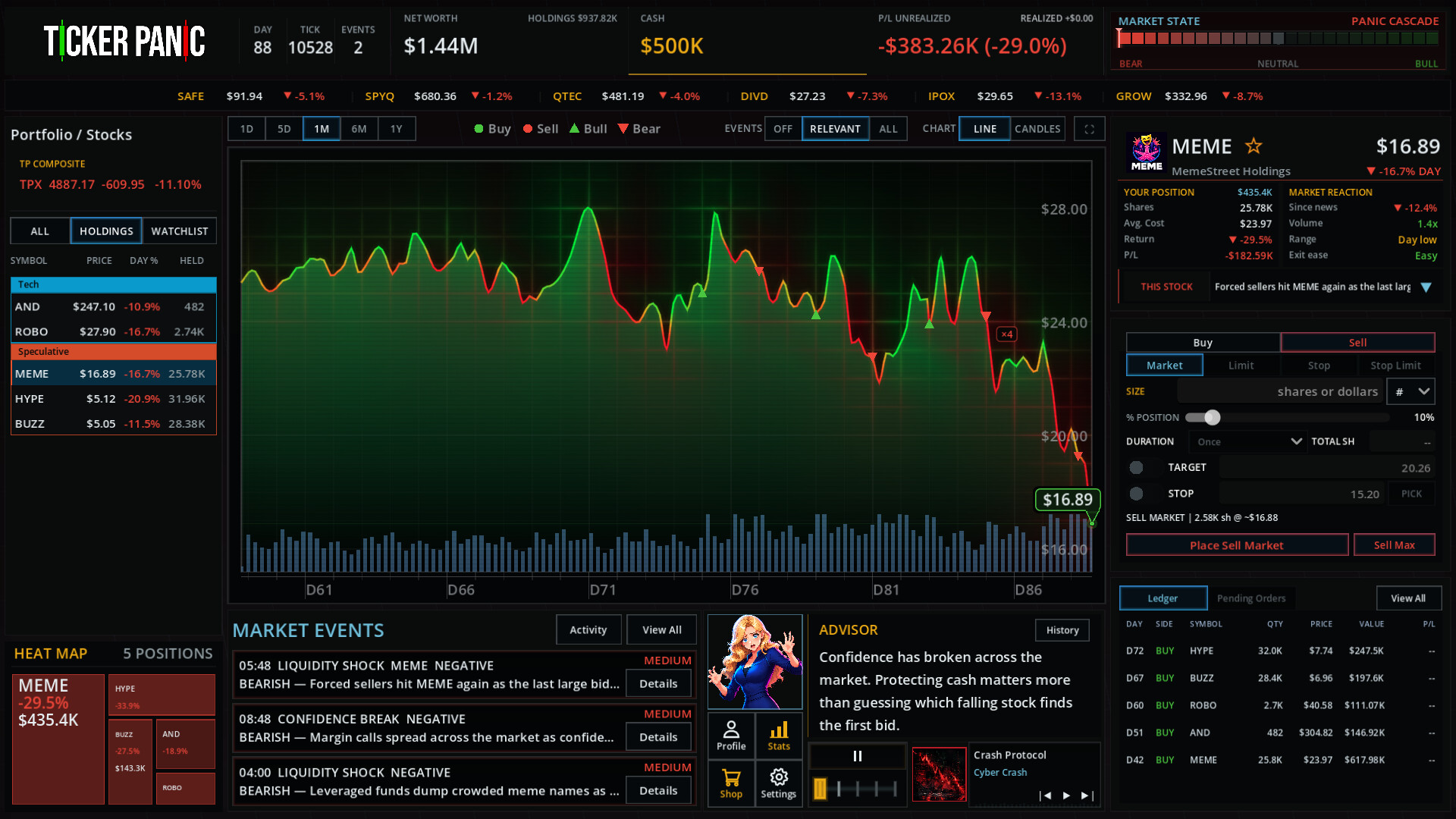 Ticker Panic: Stock Market Simulator screenshot 5