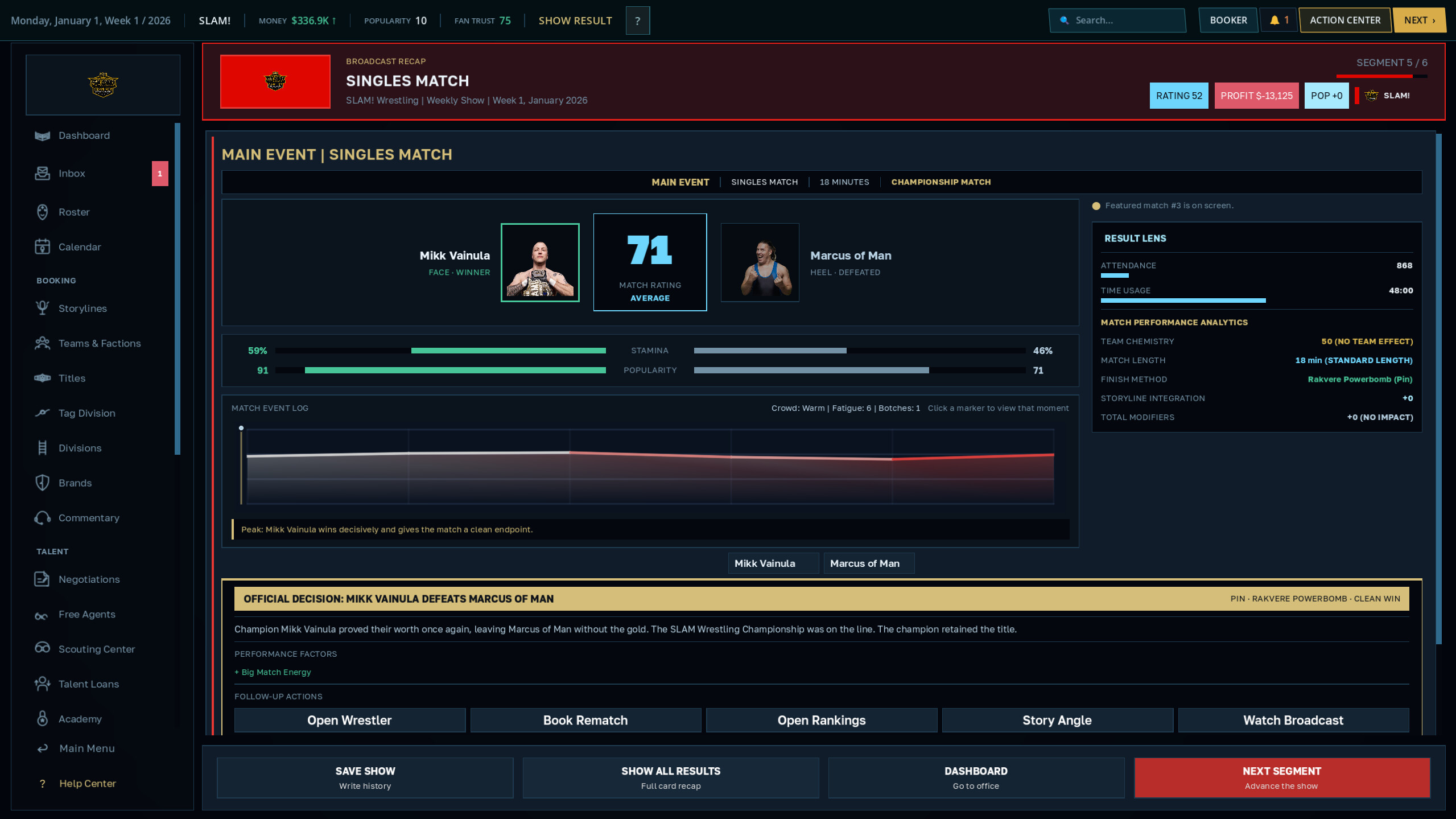 WBS26 Wrestling Booker Simulator screenshot 3