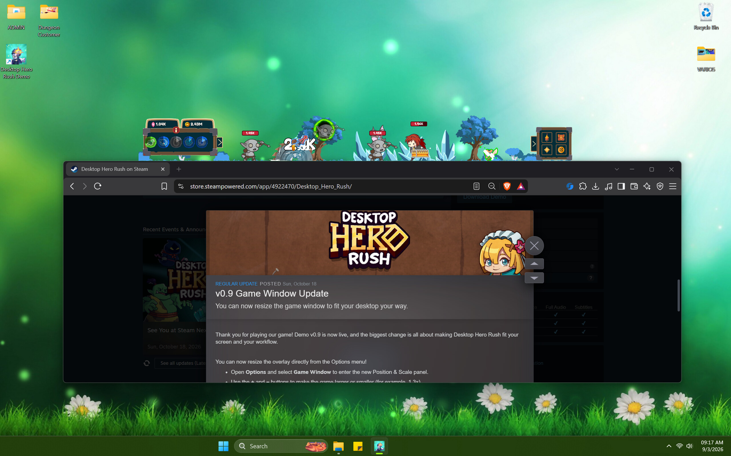 Desktop Hero Rush screenshot 2