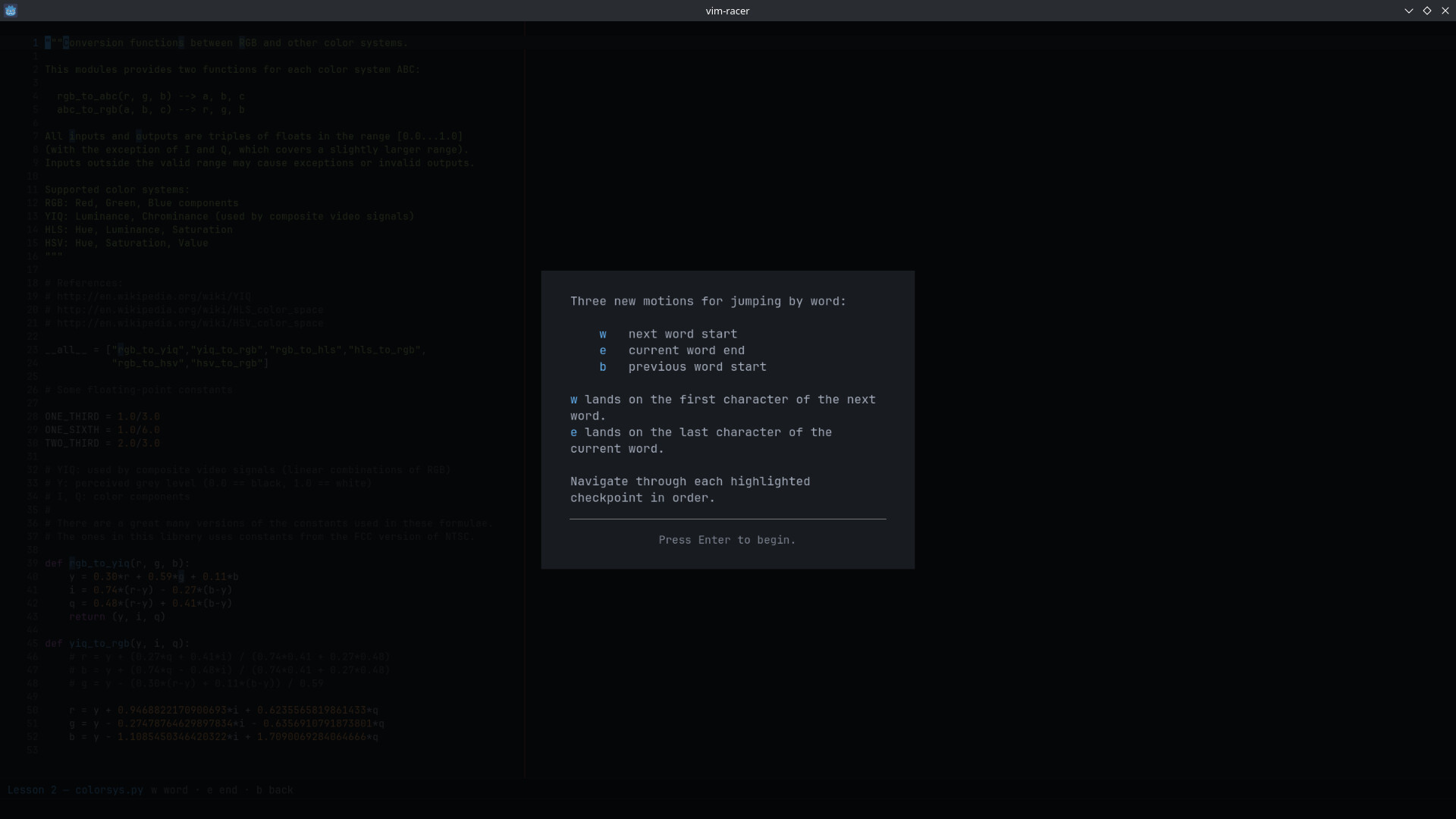 vim racer screenshot 5