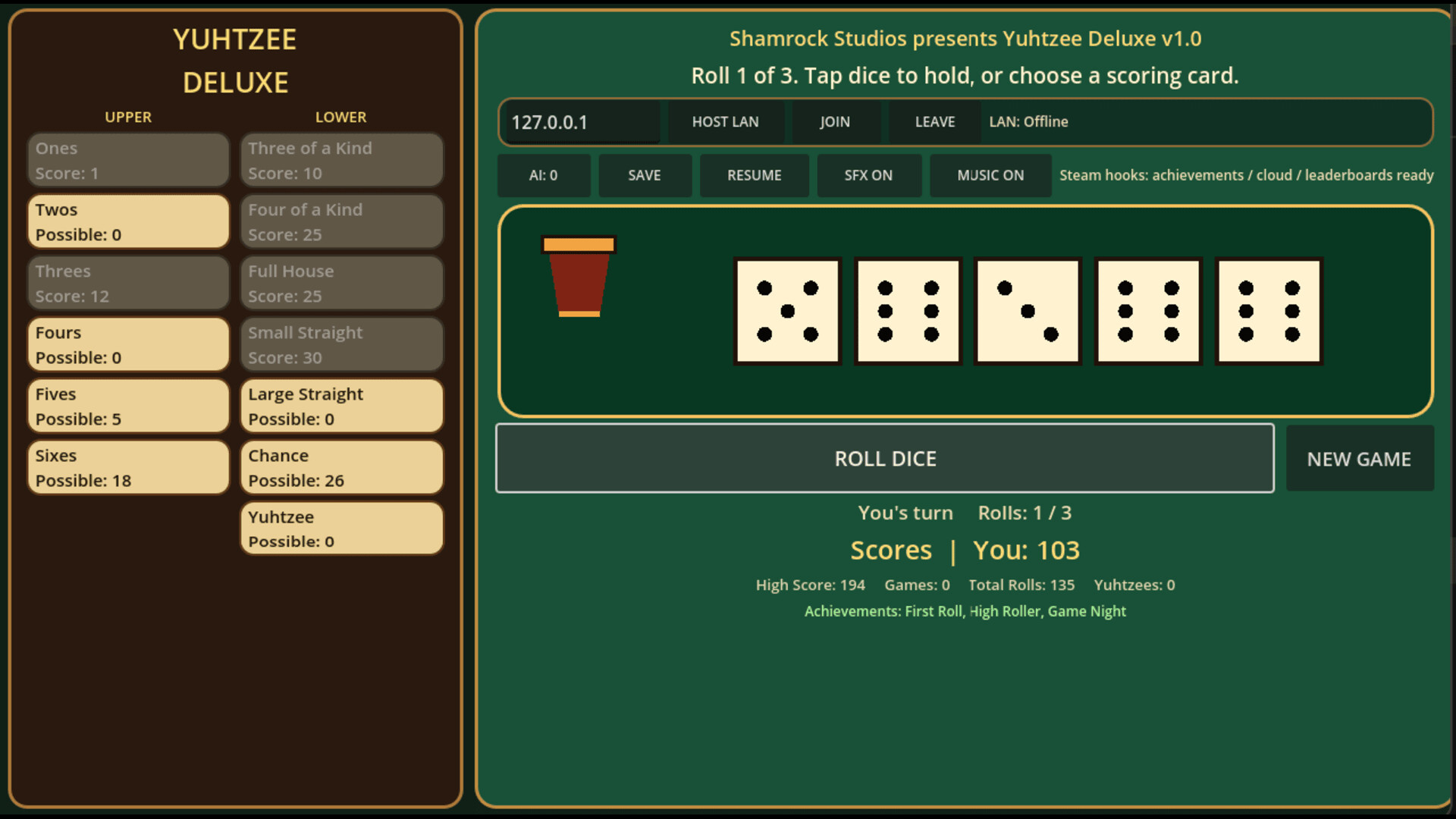Yuhtzee screenshot 5