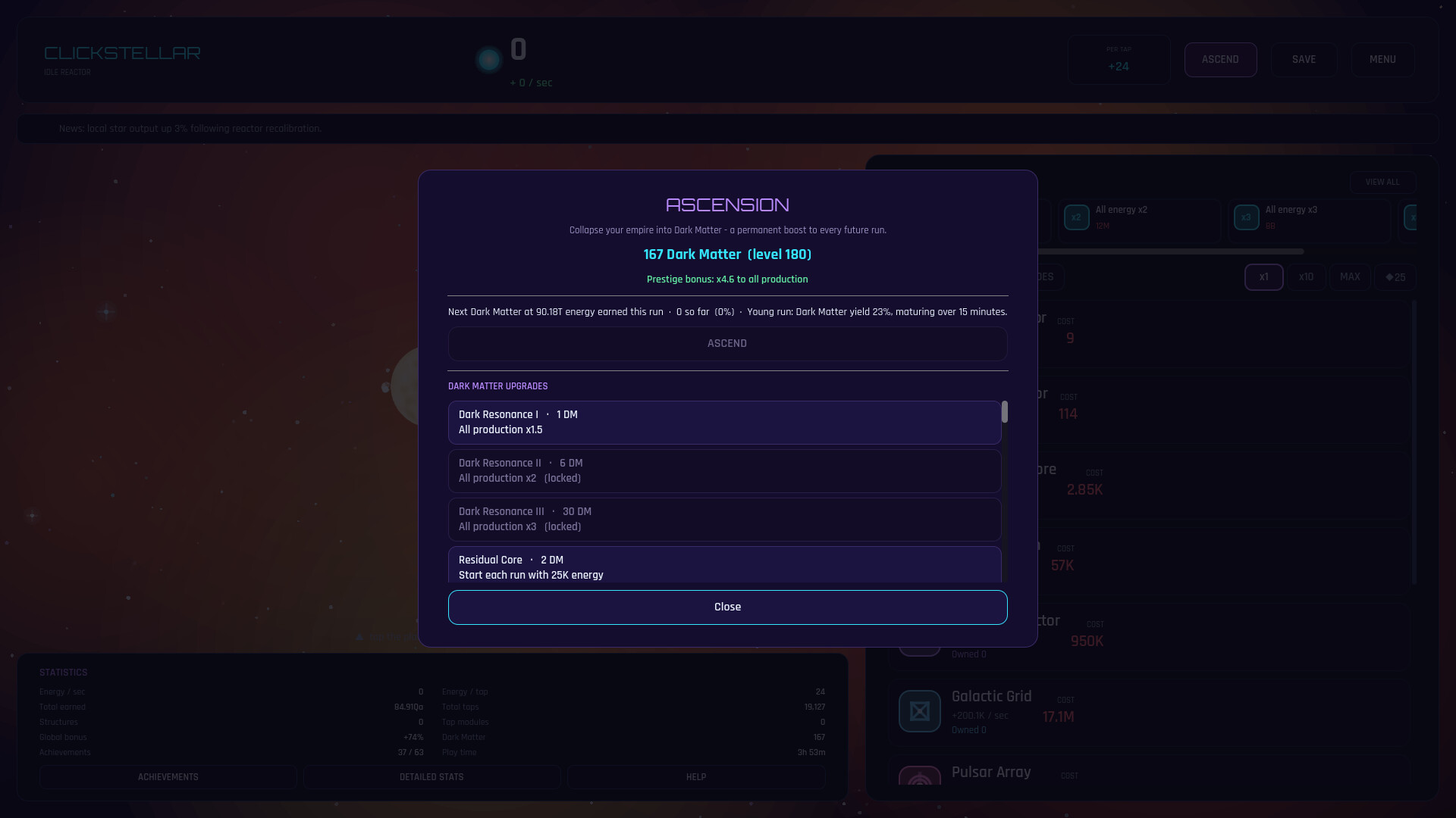 Clickstellar screenshot 2