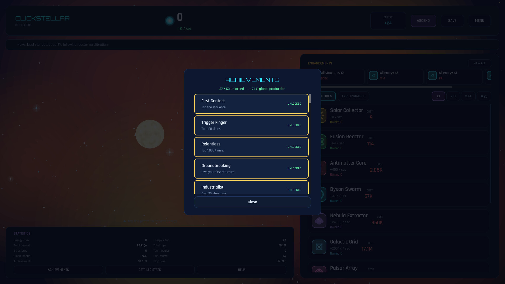 Clickstellar screenshot 3