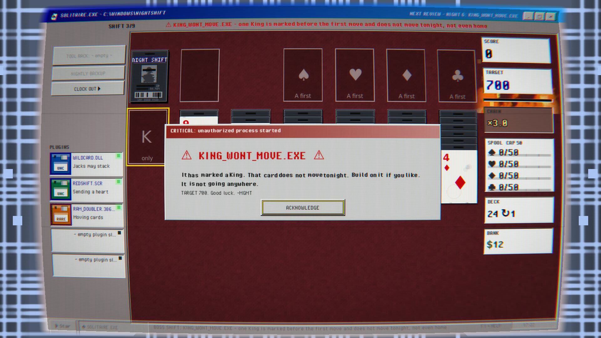 SOLITAIRE.EXE: A Roguelike on the Night Shift trailer