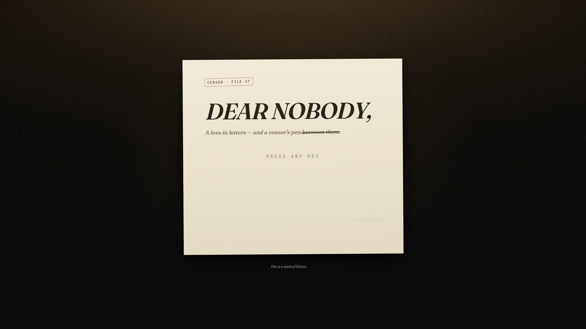 Dear Nobody trailer