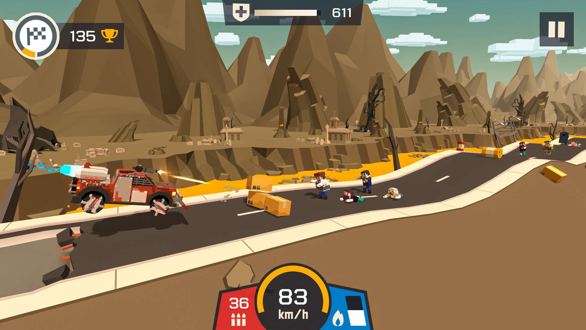 Zombie Derby: Blocky Roads screenshot 5
