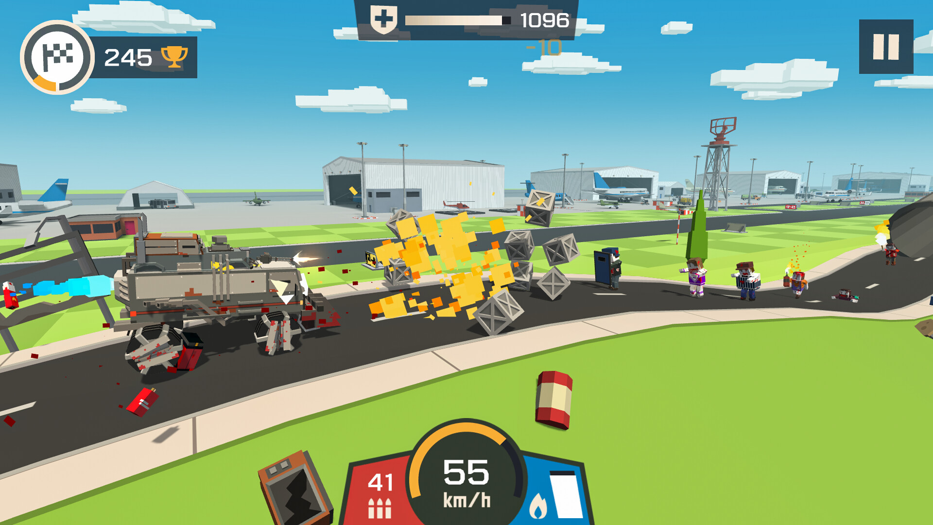 Zombie Derby: Blocky Roads screenshot 3