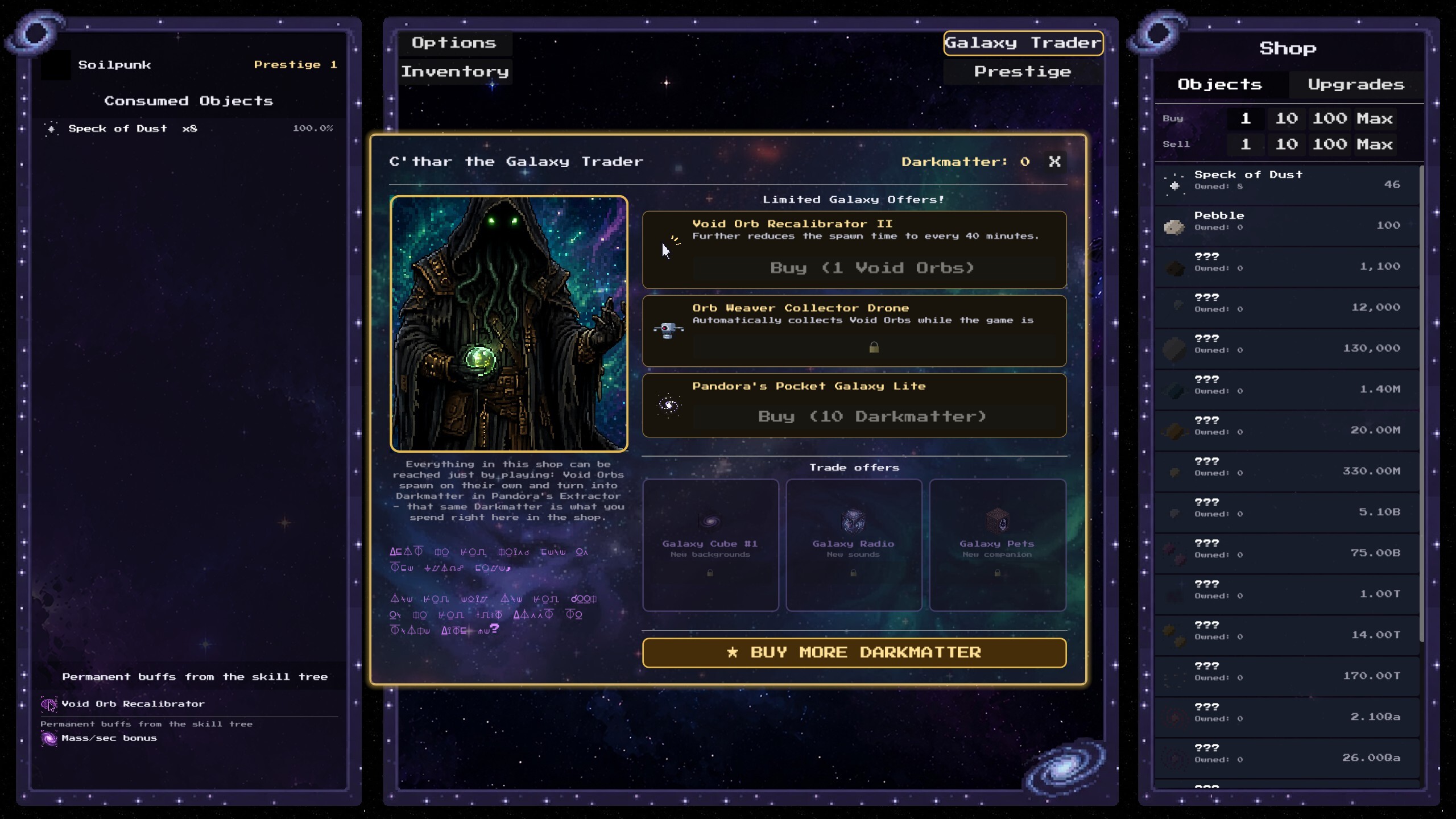 VOID CLICKER: Infinite Prestige screenshot 2