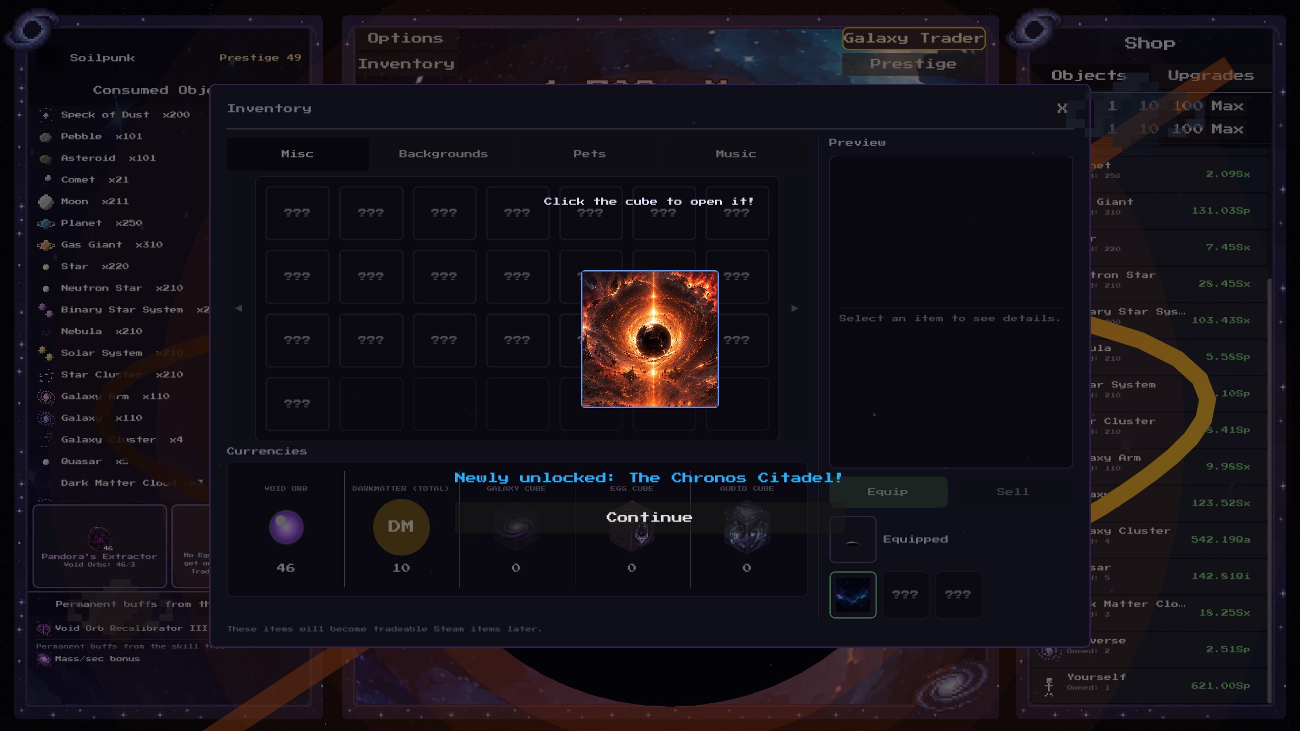 VOID CLICKER: Infinite Prestige screenshot 3