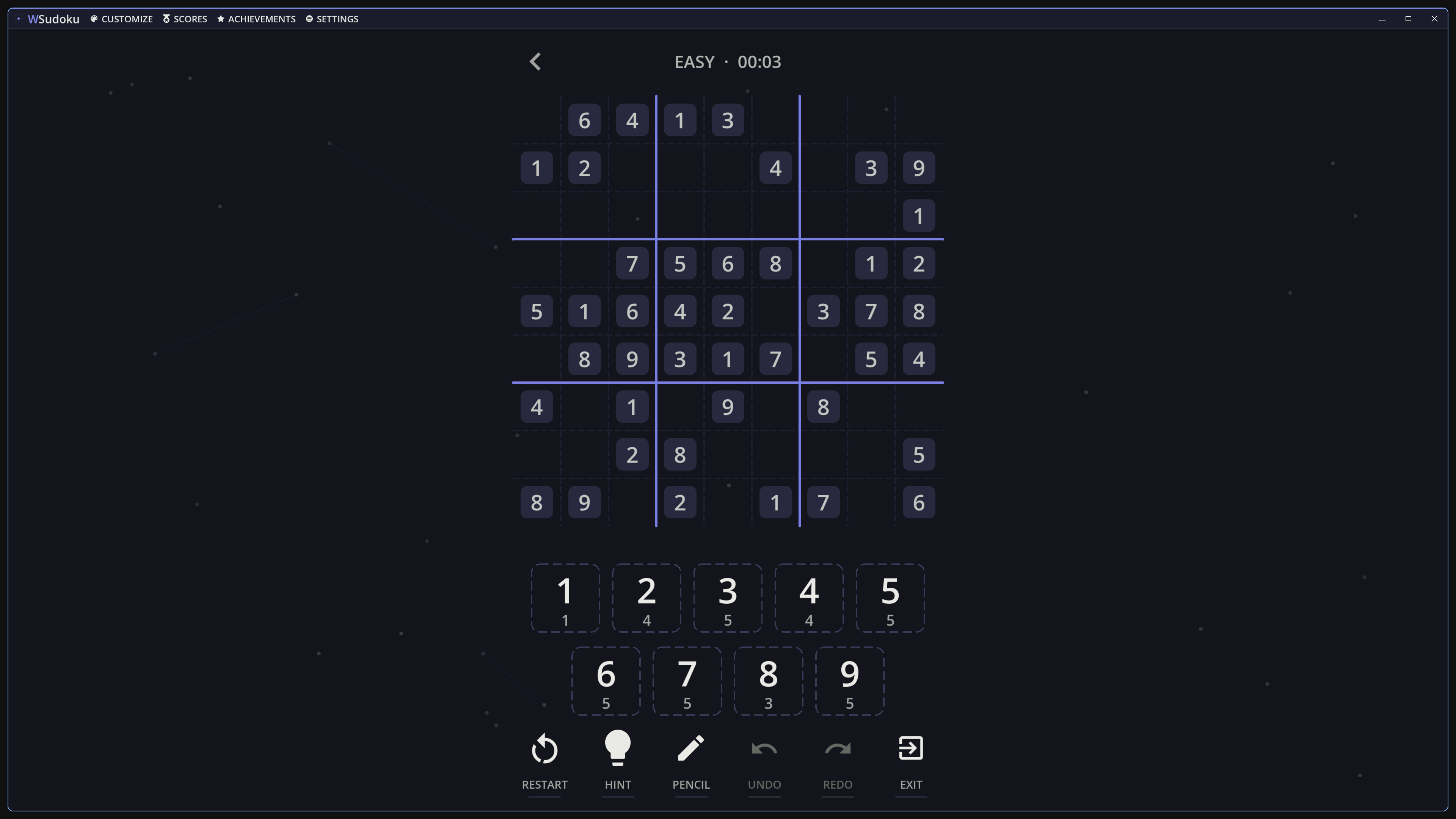WSudoku screenshot 3