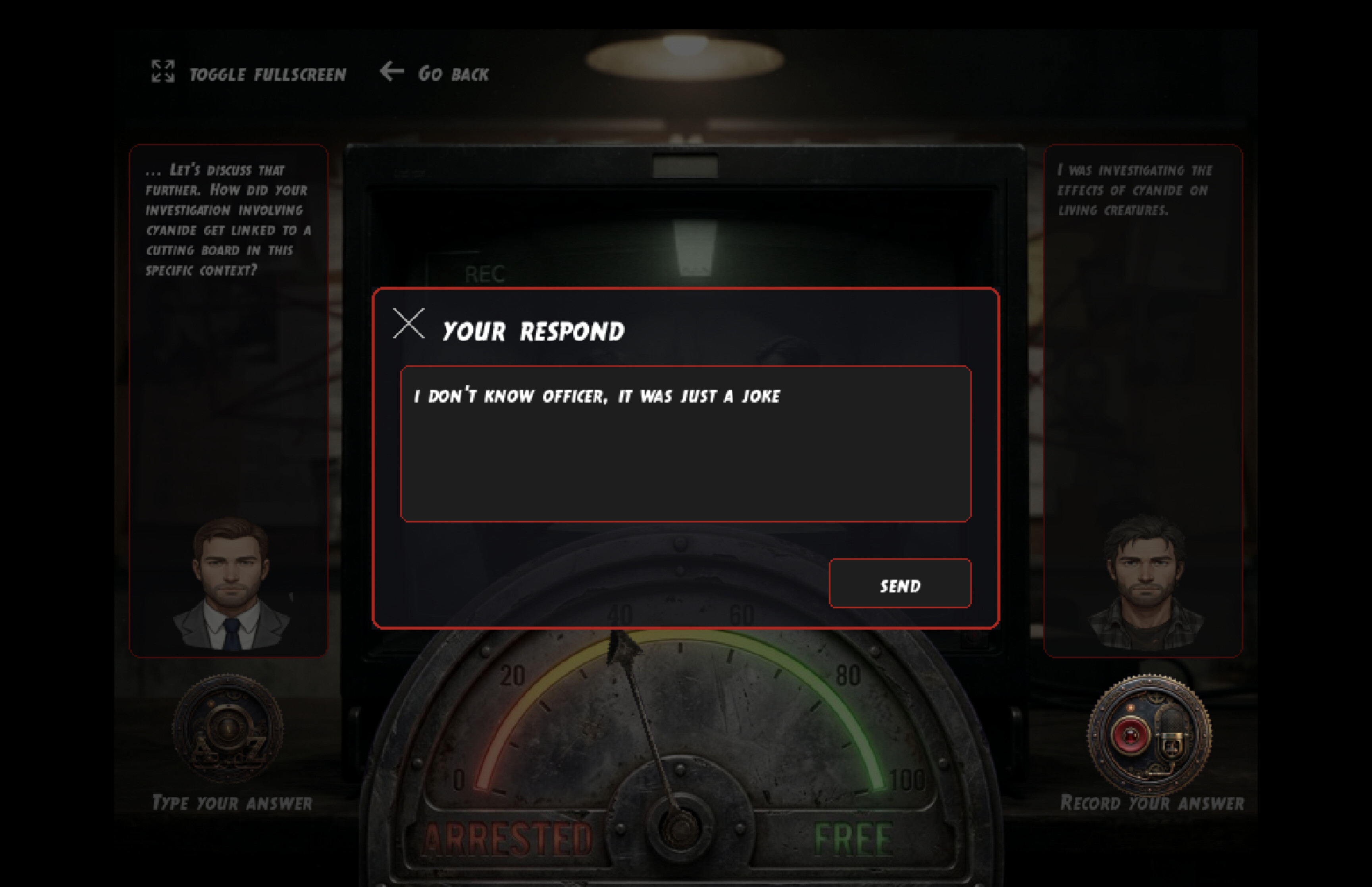 Suspicious Minds: interrogation simulator screenshot 3